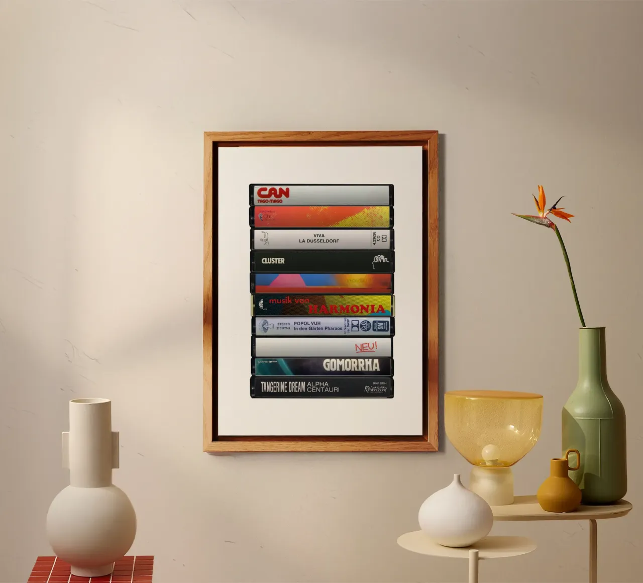 Krautrock Albums - Cassette Collected Print aluminio dibond de MrMustardPrints