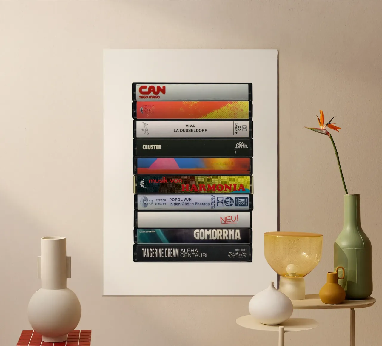 Krautrock Albums - Cassette Collected Print hahnemühle de MrMustardPrints