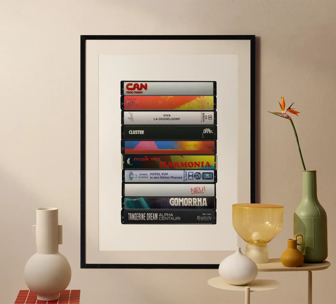 Krautrock Albums - Cassette Collected Print hahnemühle de MrMustardPrints