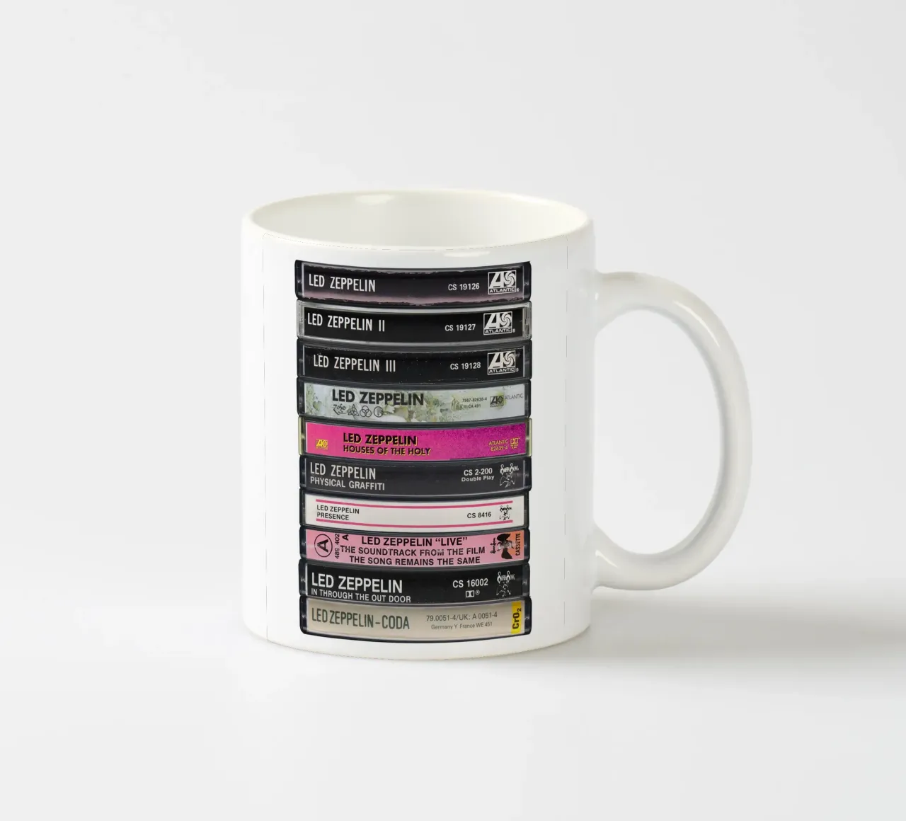 Album dei Led Zeppelin - Stampa su cassetta tazza in ceramica da MrMustardPrints