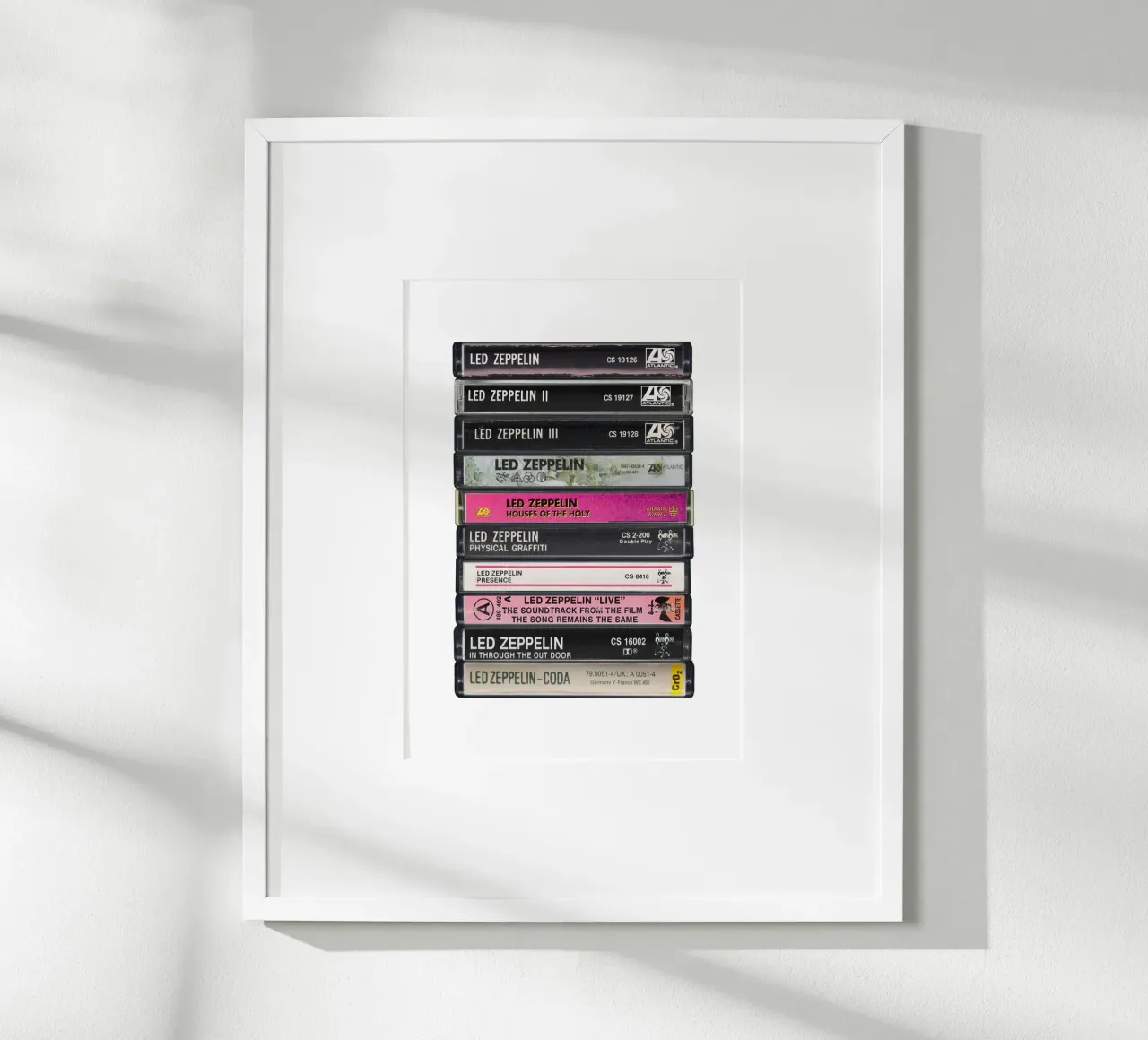 Album dei Led Zeppelin - Stampa su cassetta poster con telaio in plastica da MrMustardPrints