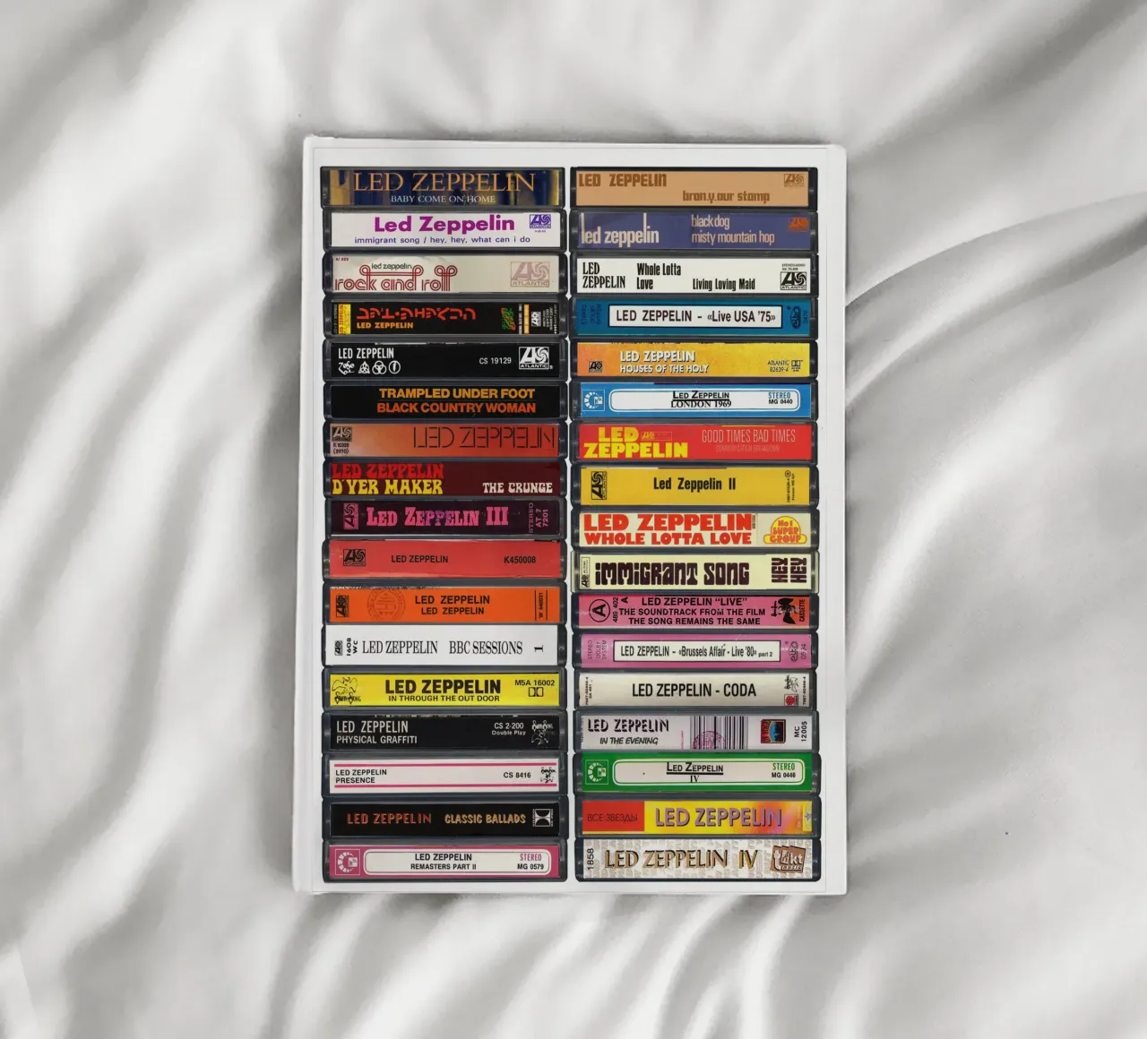 Led Zeppelin - Collected Singles & Albums - Cassette Print notebook by MrMustardPrints