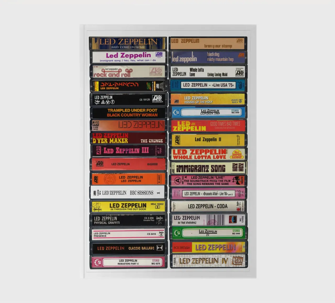 Led Zeppelin - Collected Singles & Albums - Cassette Print notebook by MrMustardPrints