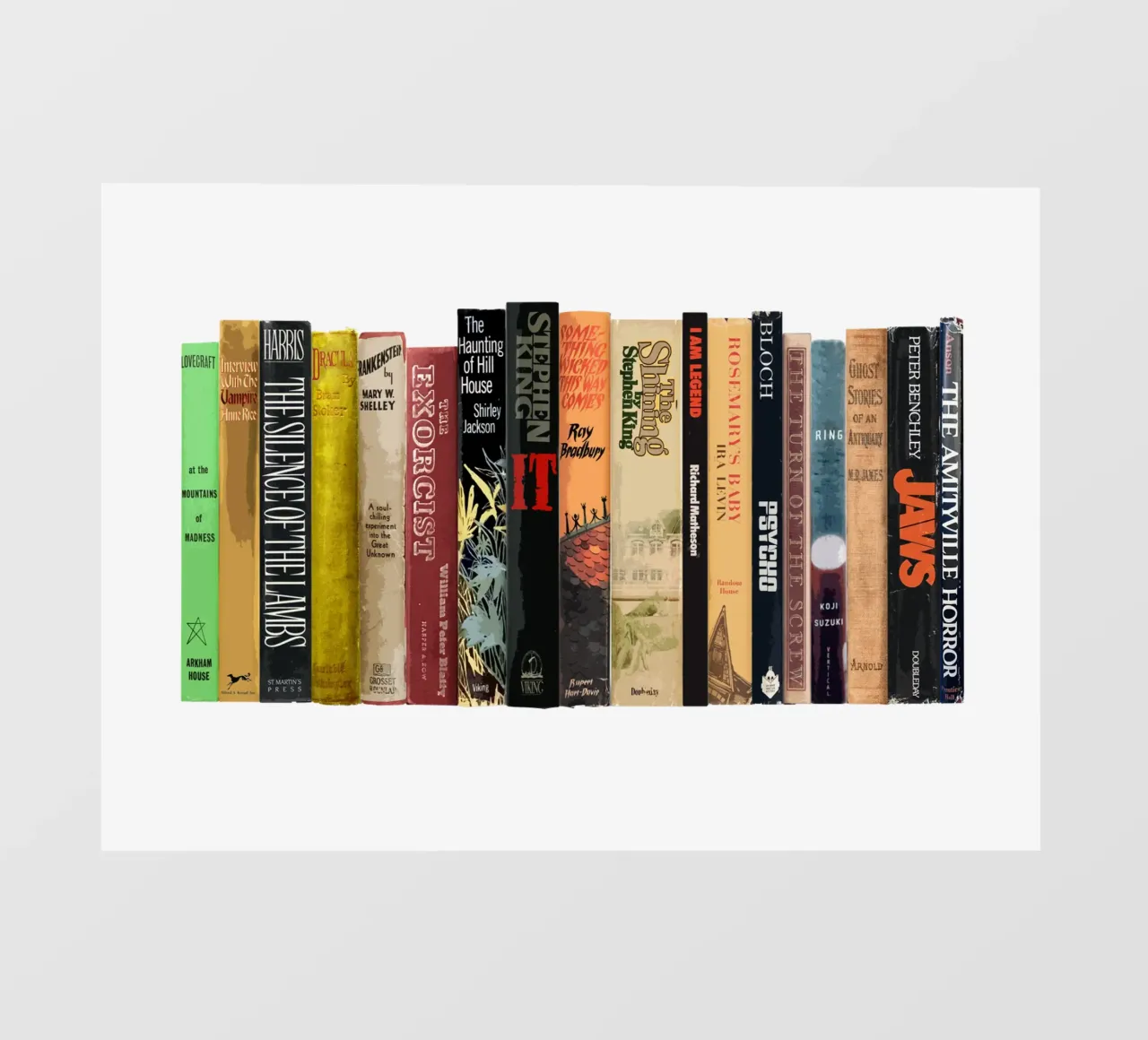 Classici dell'orrore - I più grandi libri dell'orrore - Prime edizioni pellicola backlit da MissLiterarty