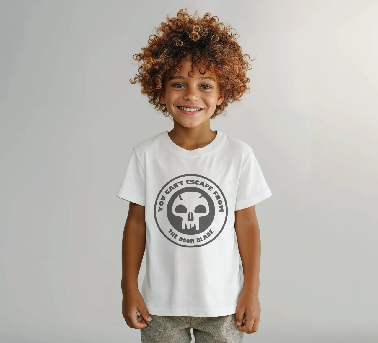You can't escape from the doom blade kids t-shirt by Loobs