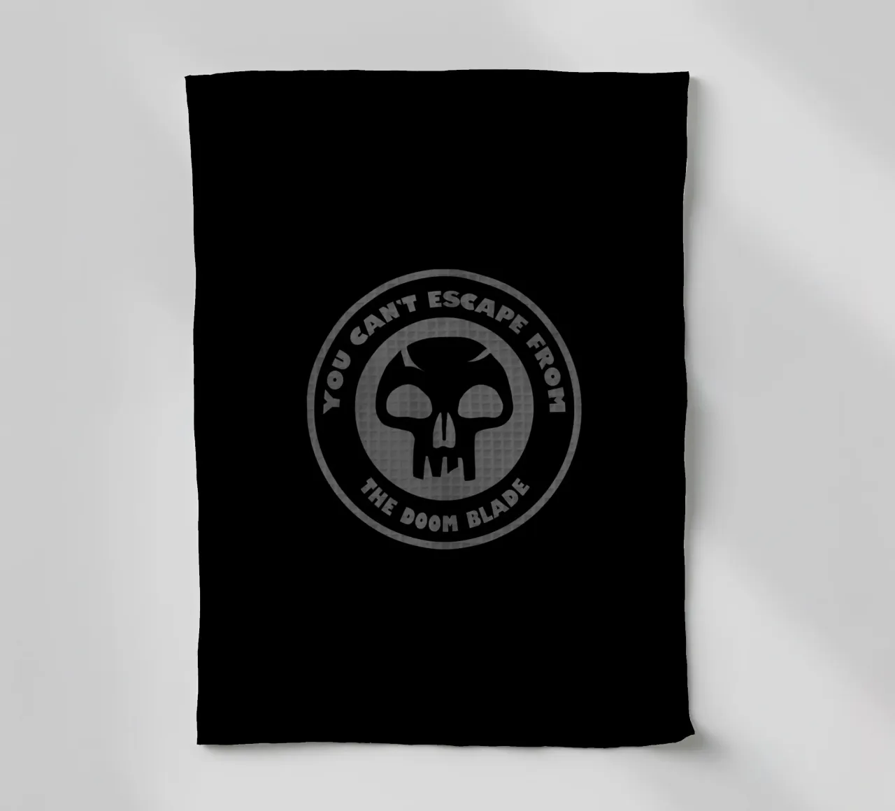You can't escape from the doom blade tea towel by Loobs
