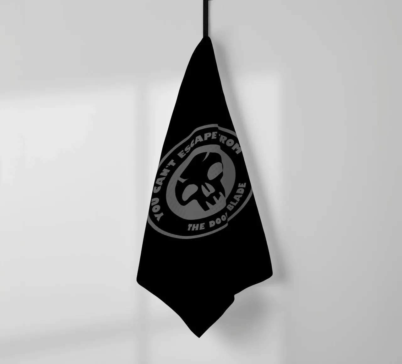 You can't escape from the doom blade tea towel by Loobs