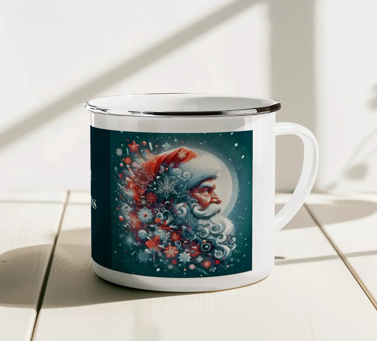 Starburst Santa tazza in smalto da Digital Naive