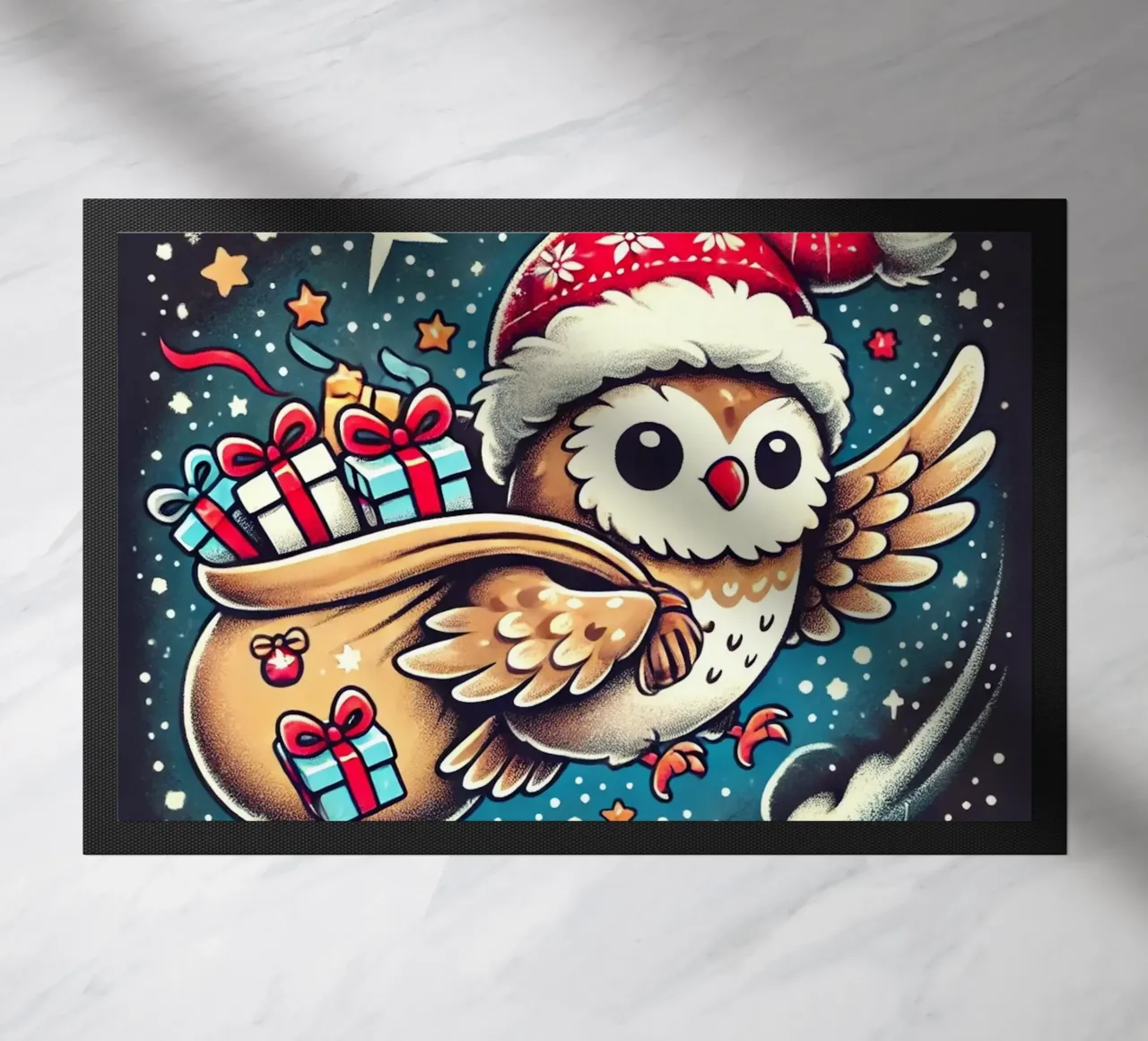 Corriere regalo gufo zerbino da FluffyToons