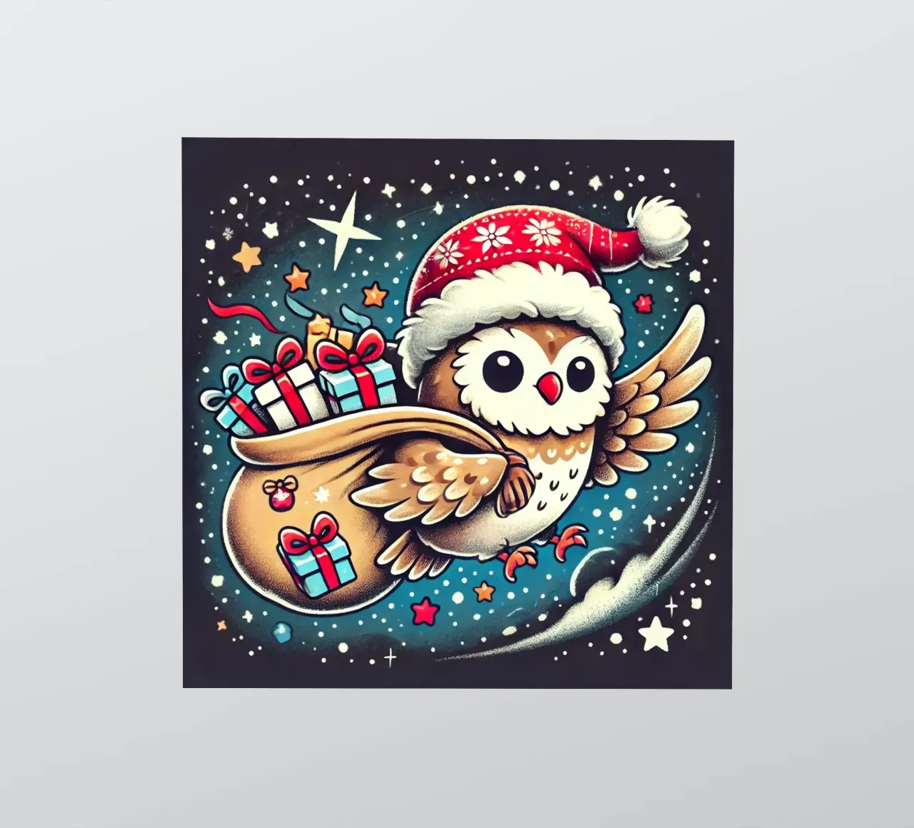 Owl Gift Courier sticker by FluffyToons