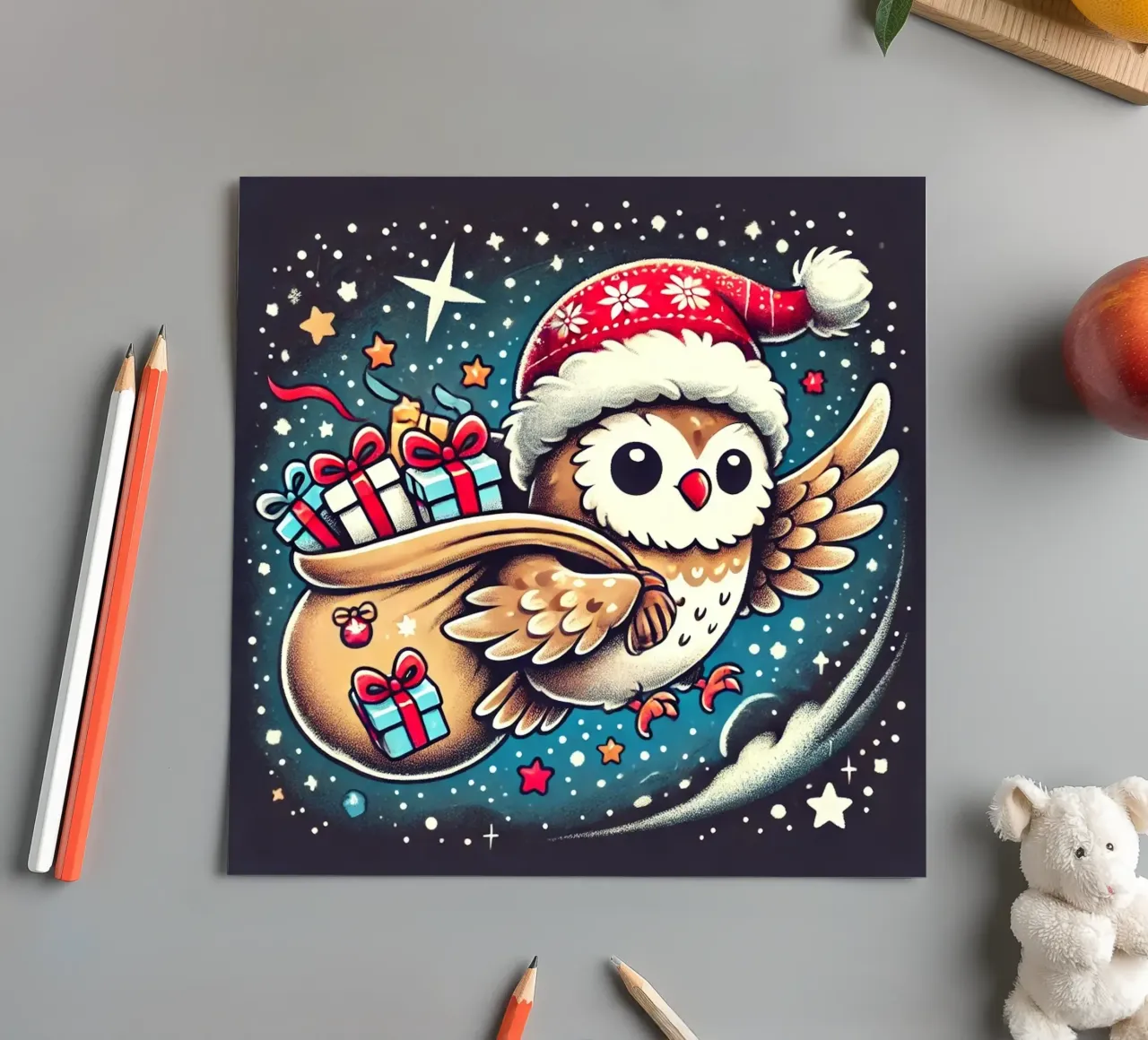 Owl Gift Courier sticker sheet by FluffyToons