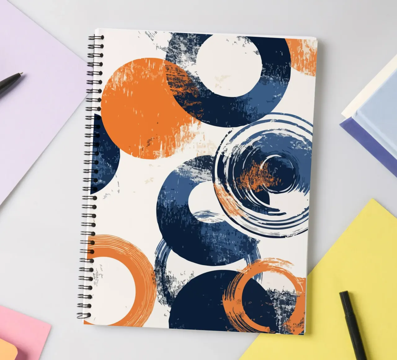 overlapping circles spiral notebook by ramosashop