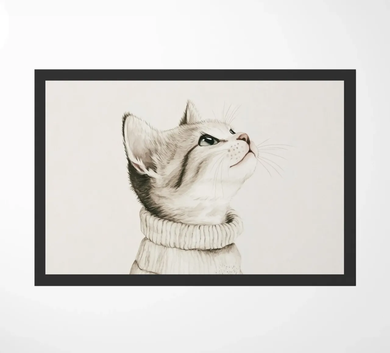 Sam Cute cat love doormat by Carinaprint