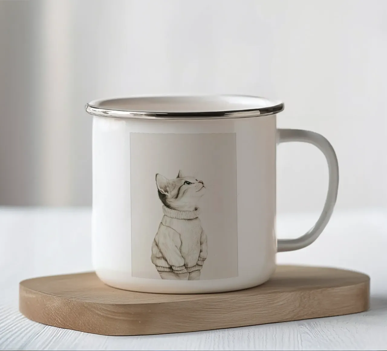 Sam Carino amore di gatto tazza in smalto da Carinaprint