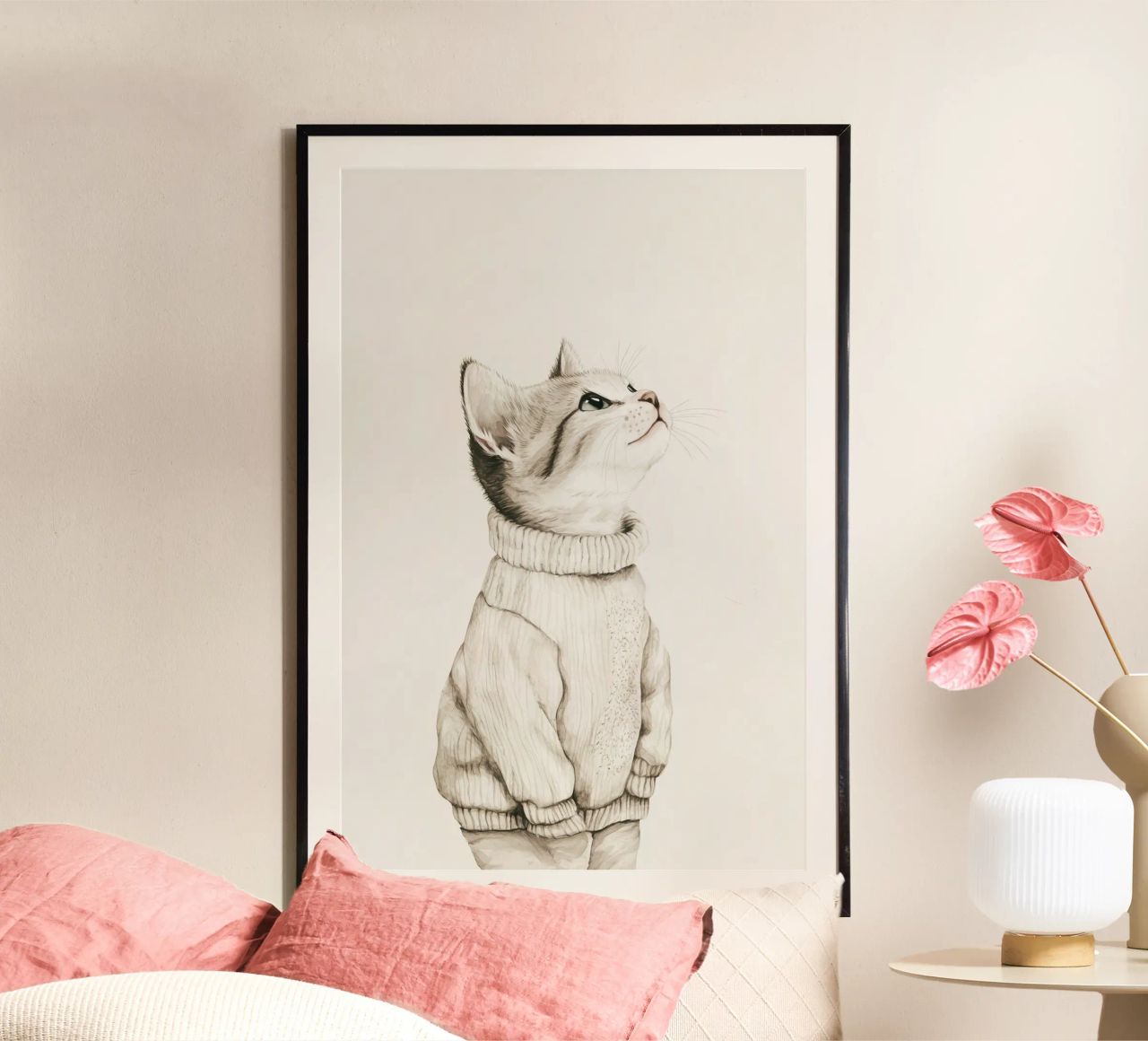 Sam Niedliche Katzenliebe Poster von Carinaprint
