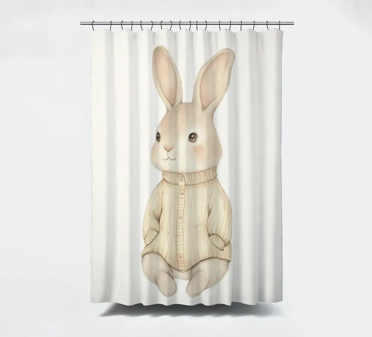 Peter Cute bunny love shower curtain by Carinaprint