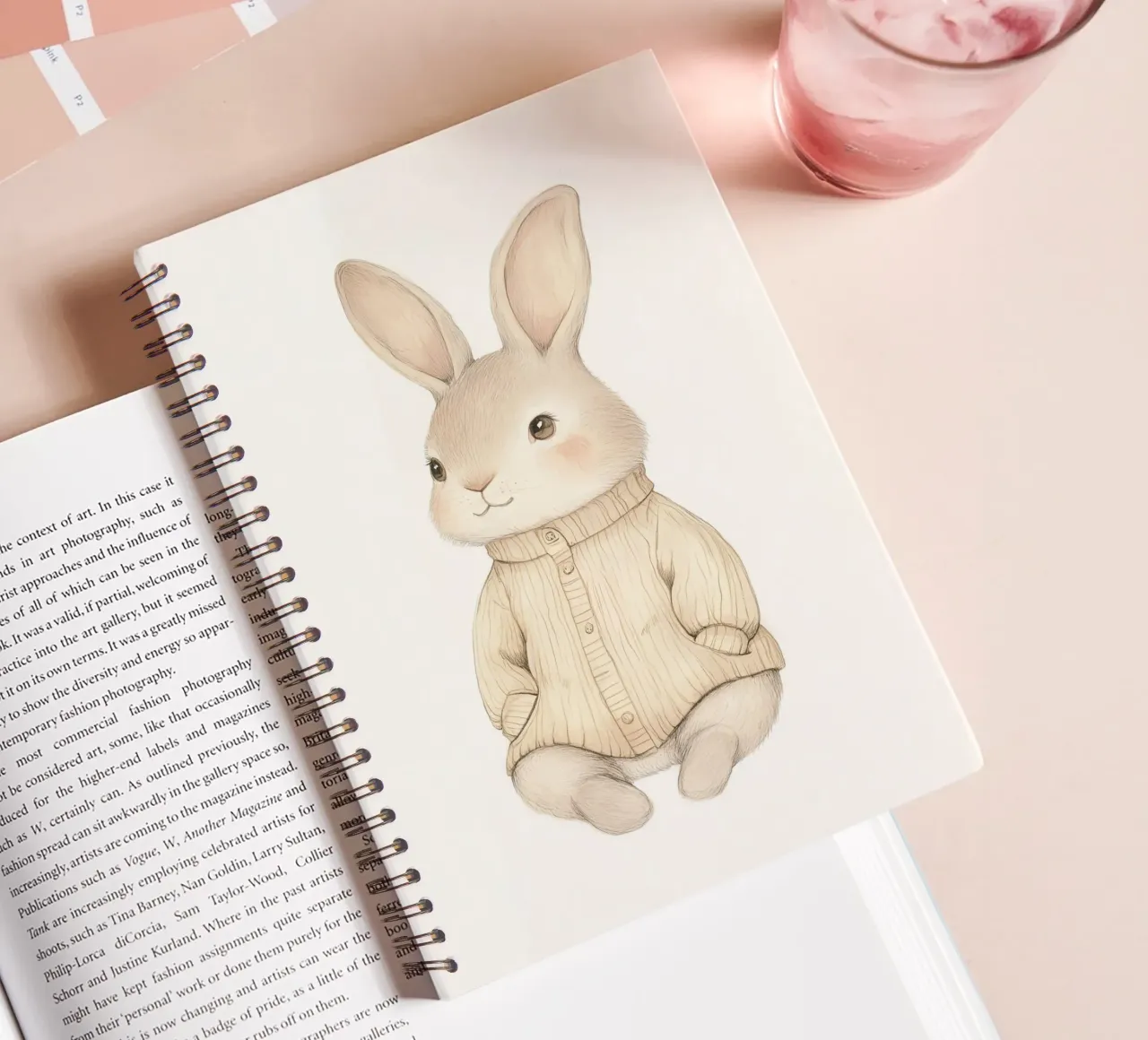 Peter Cute bunny love spiral notebook by Carinaprint