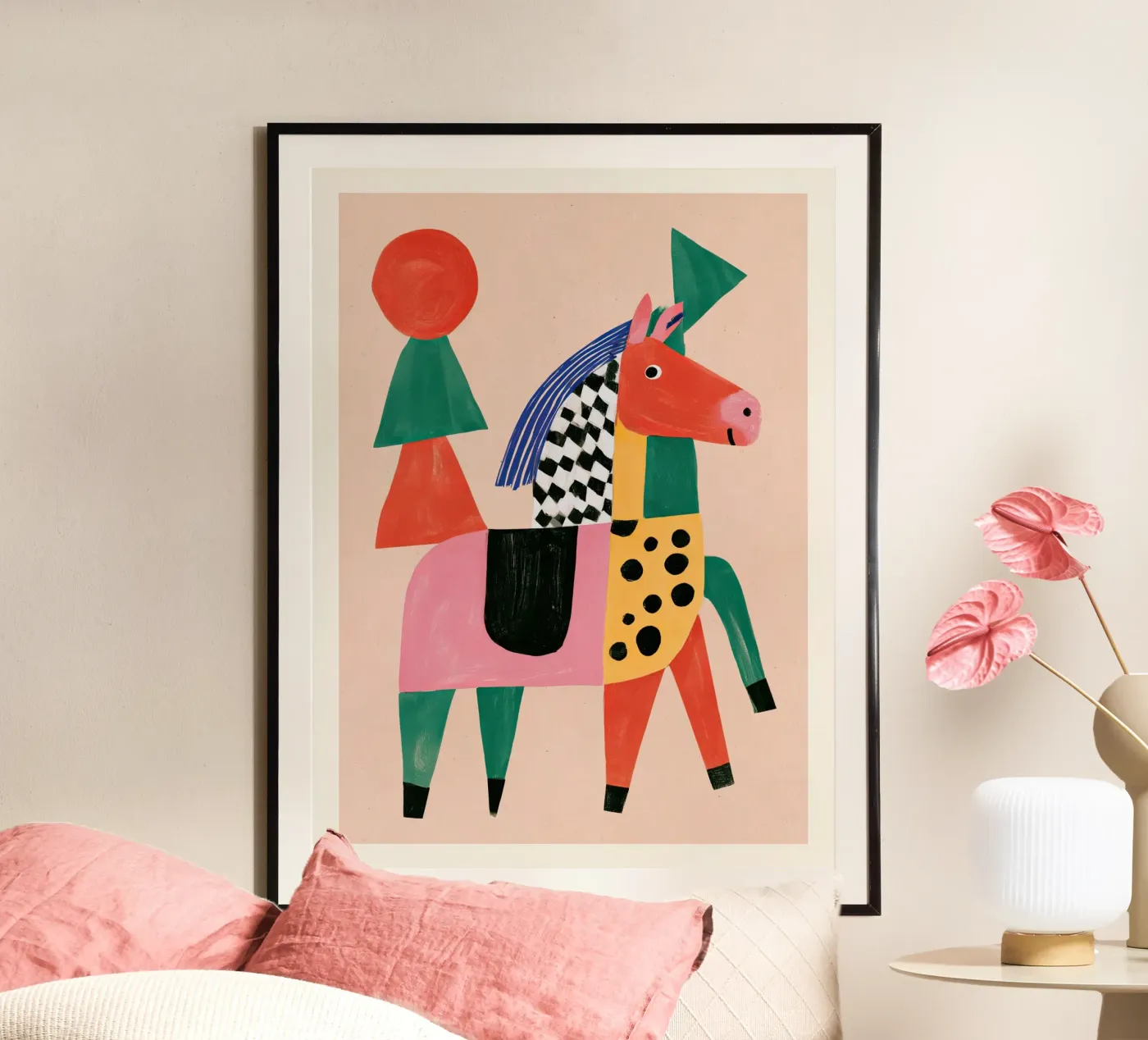 Cavallo in patchwork poster da Gaite