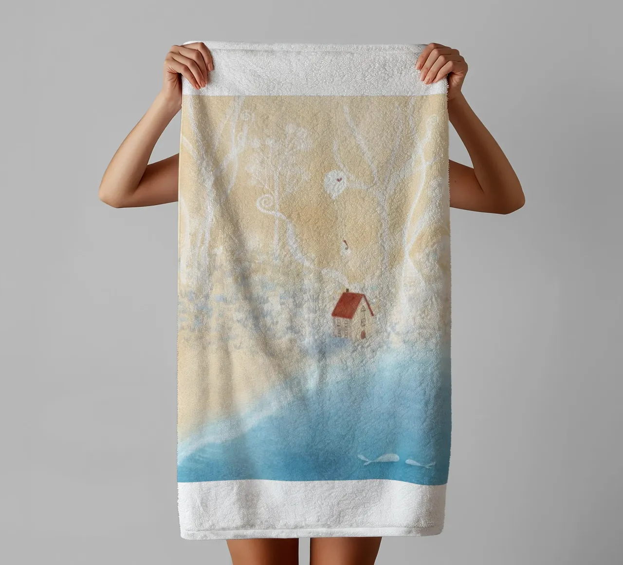 HAUS AM STRAND towel by Inge Hauser Illustration