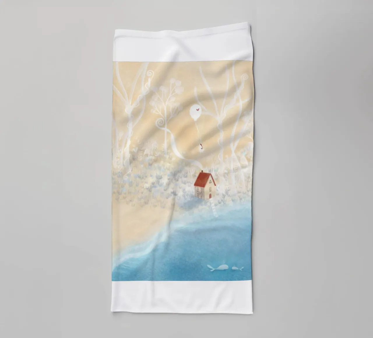 HAUS AM STRAND towel by Inge Hauser Illustration