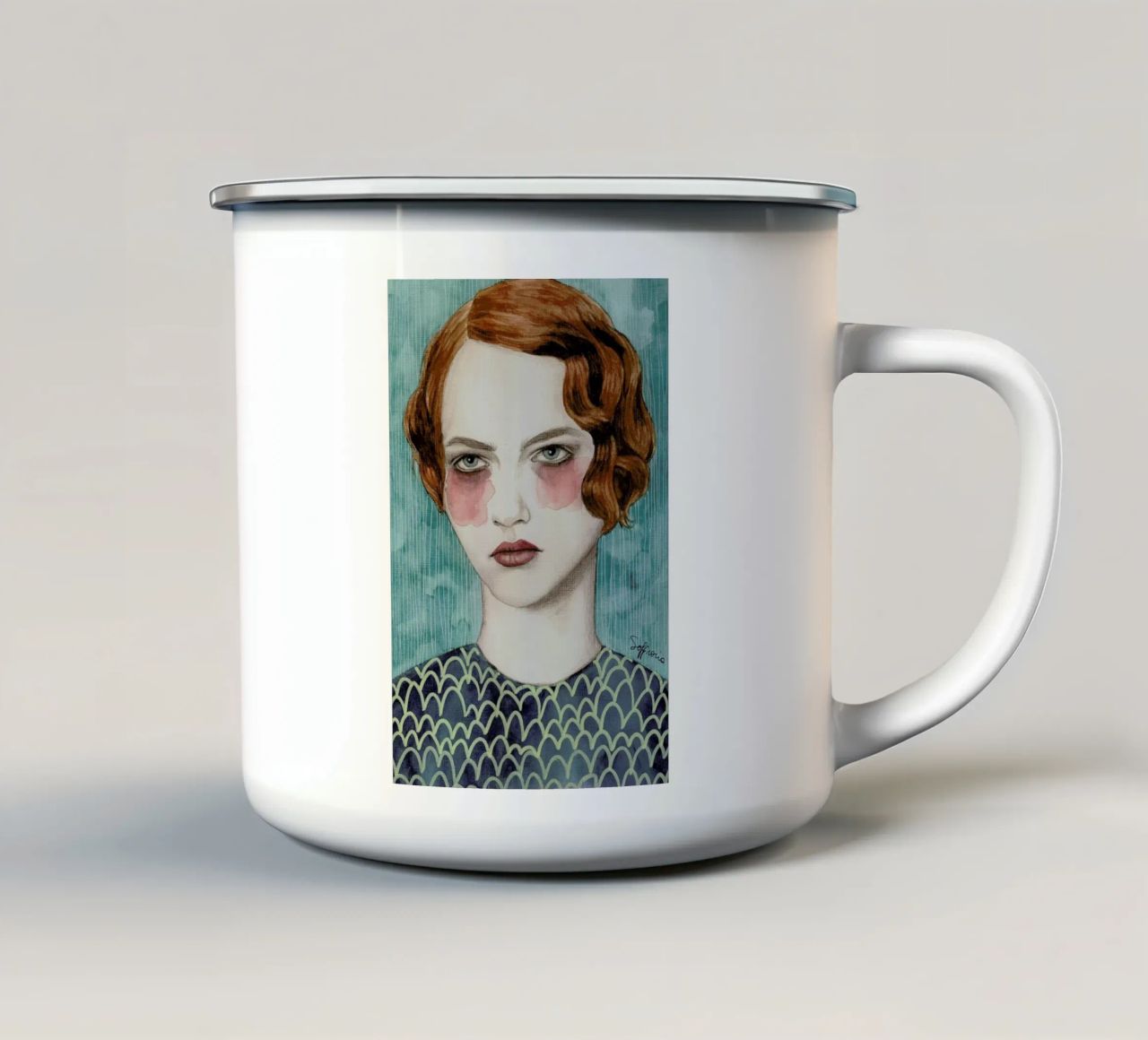 Sasha tazza in smalto da Sofia Bonati