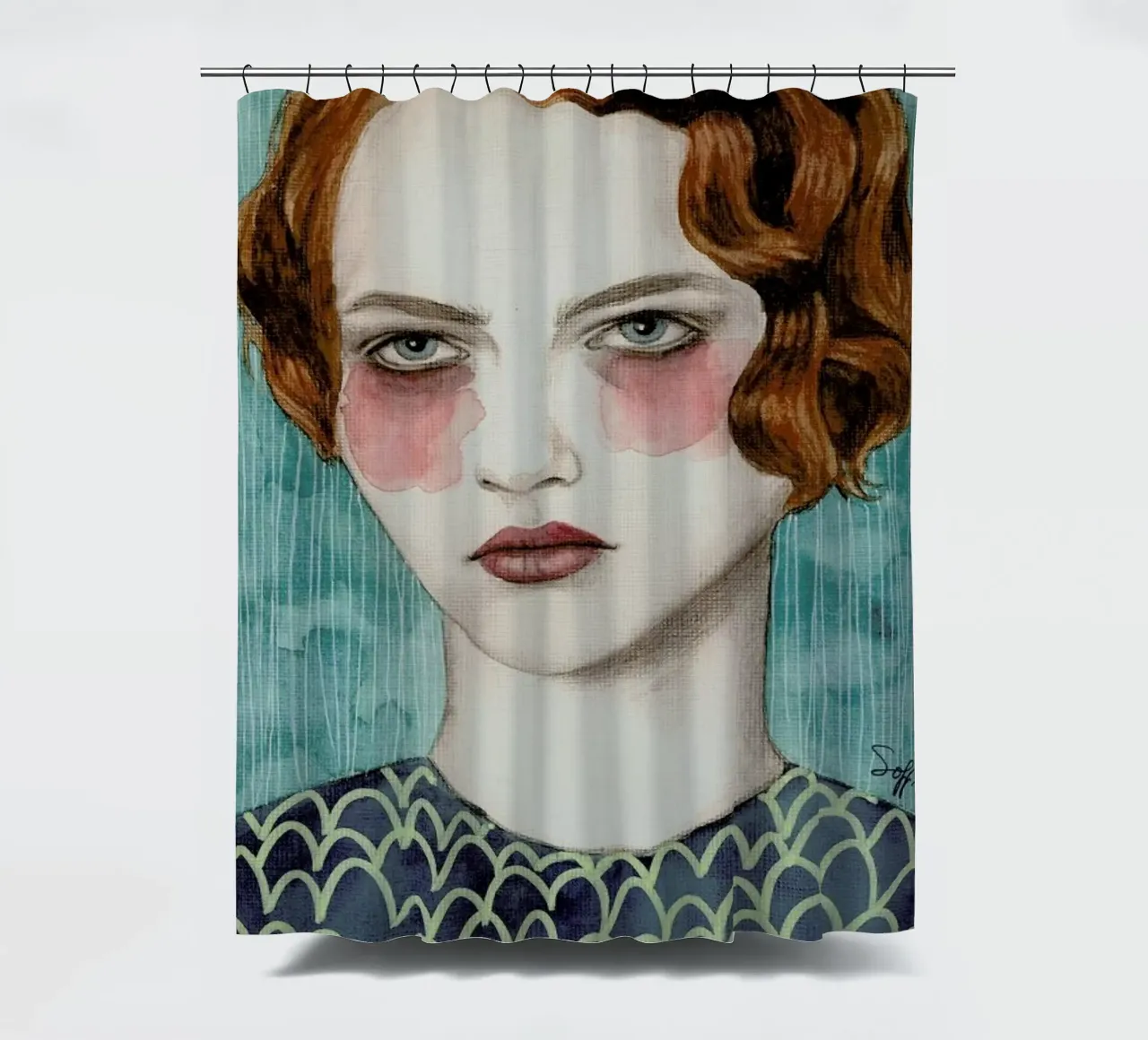 Sasha shower curtain by Sofia Bonati