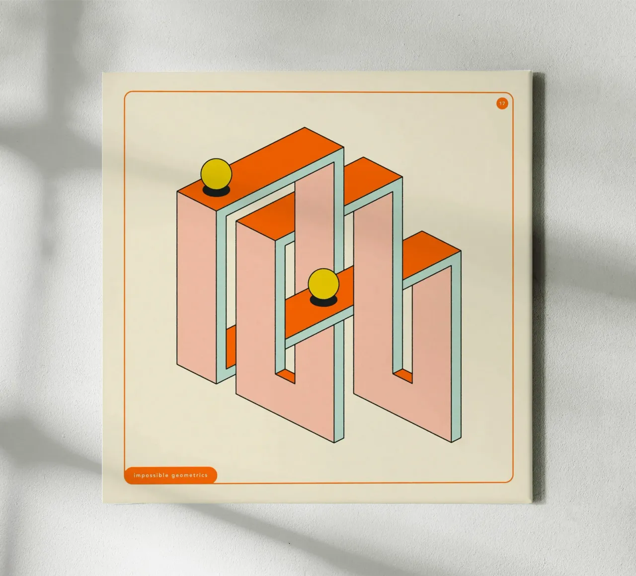 IMPOSSIBLE GEOMETRICS #17 canvas with Floater frame by Jazzberry Blue