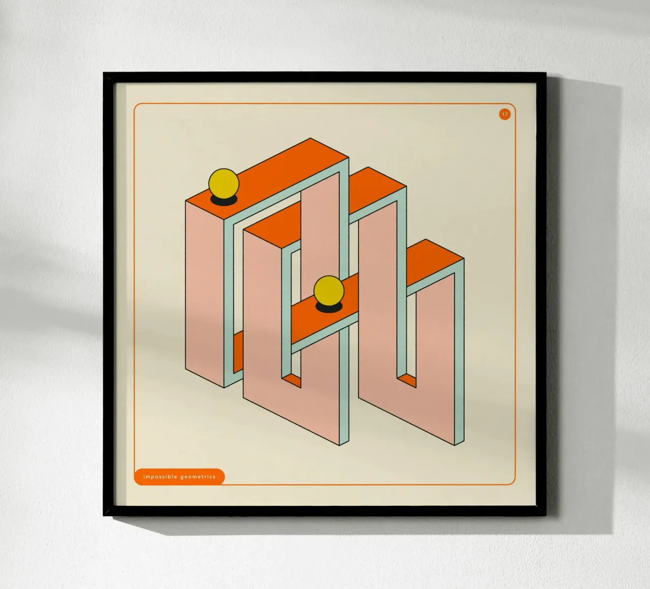 GEOMETRIE IMPOSSIBILI #17 poster con telaio in plastica da Jazzberry Blue