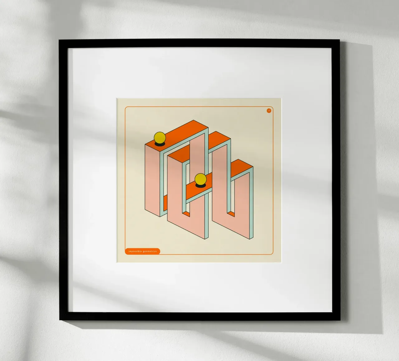 GEOMETRIE IMPOSSIBILI #17 poster con telaio in plastica da Jazzberry Blue