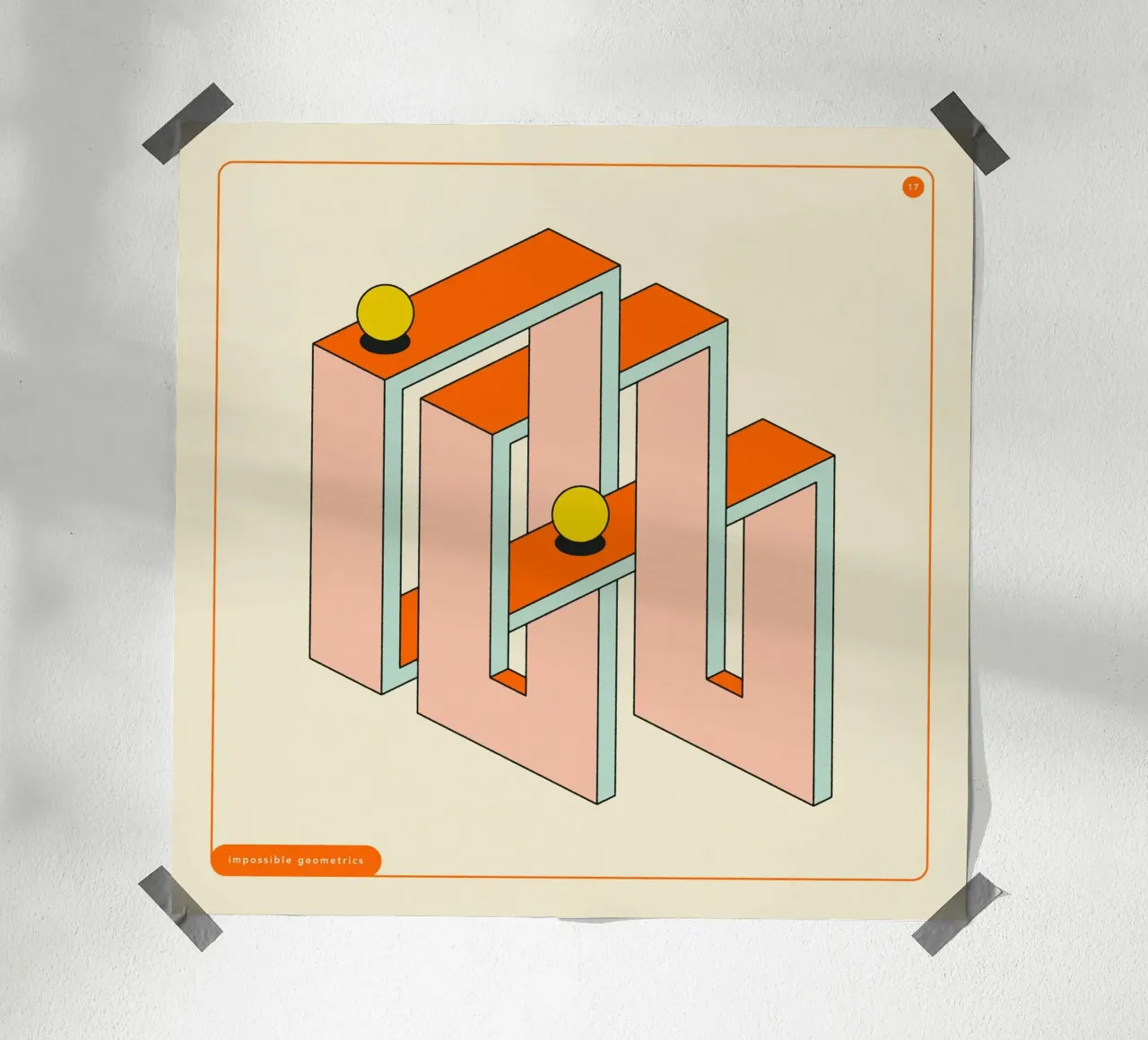 GEOMETRIE IMPOSSIBILI #17 poster con telaio in plastica da Jazzberry Blue