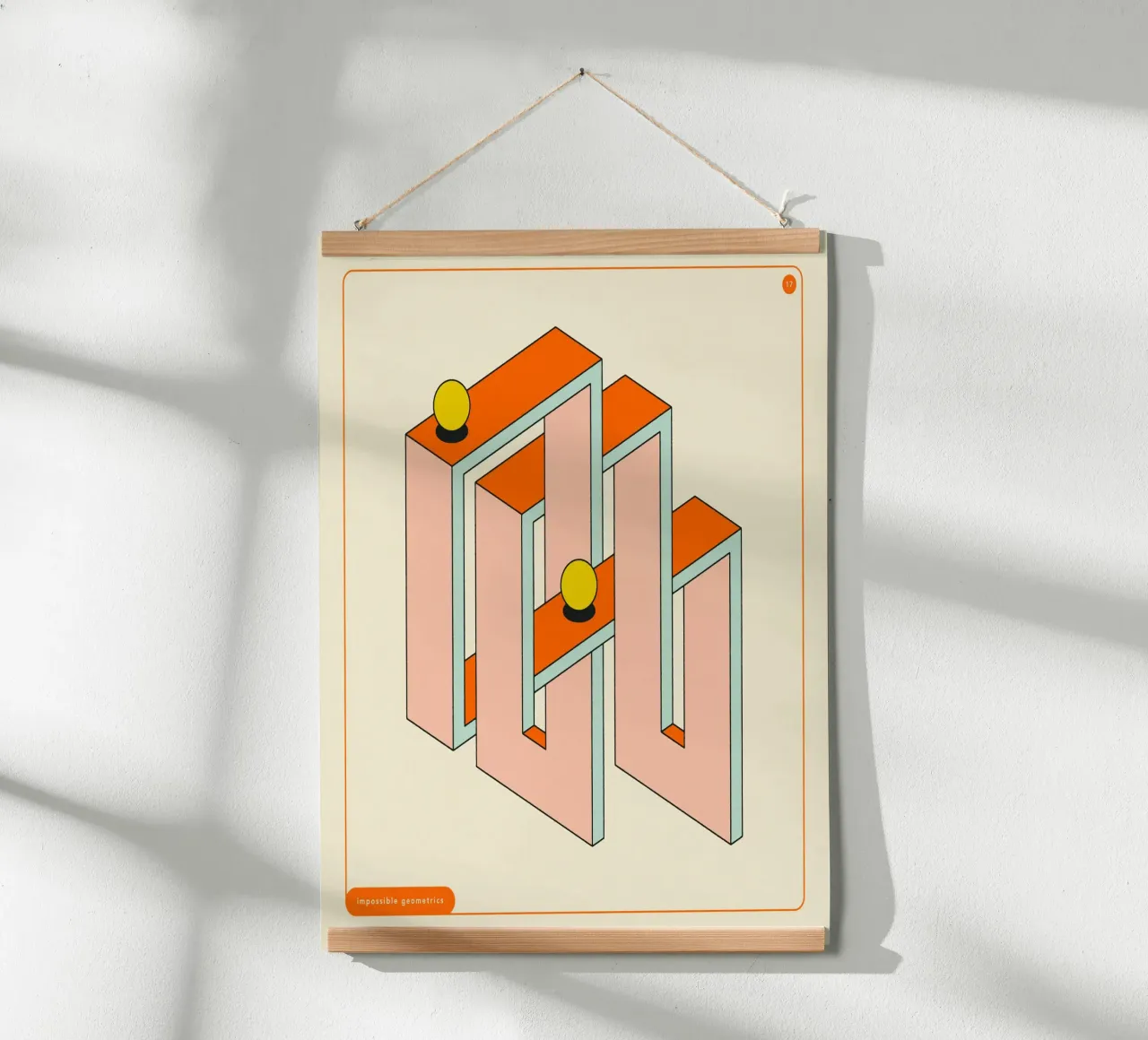 GEOMETRIE IMPOSSIBILI #17 poster con telaio in plastica da Jazzberry Blue