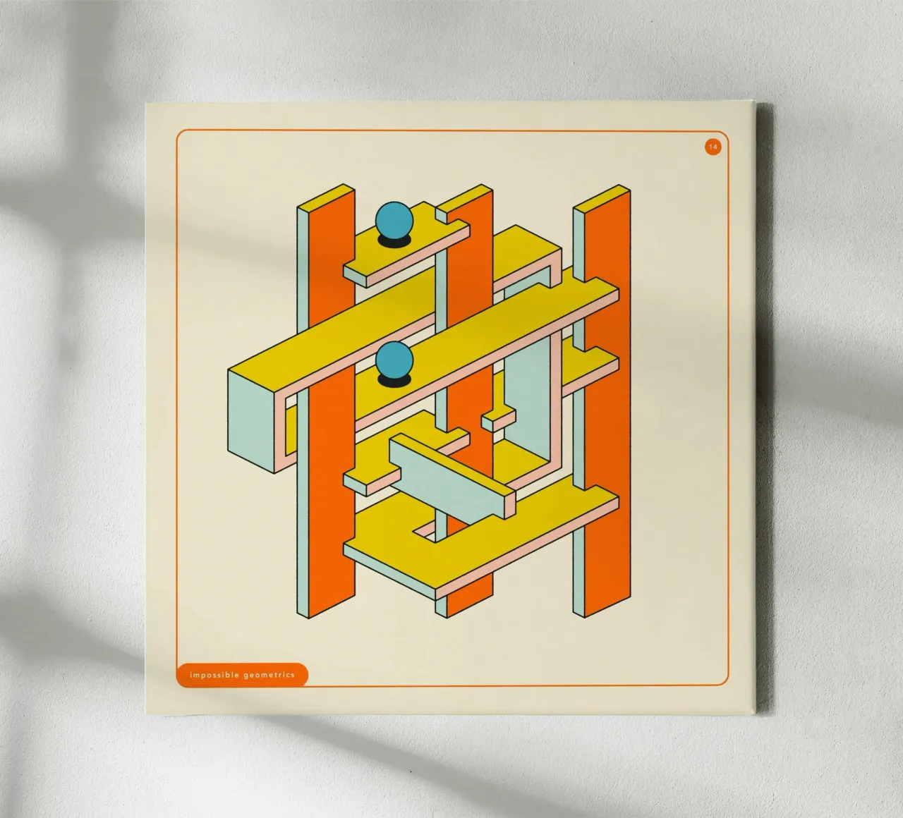 IMPOSSIBLE GEOMETRICS #14 canvas with Floater frame by Jazzberry Blue