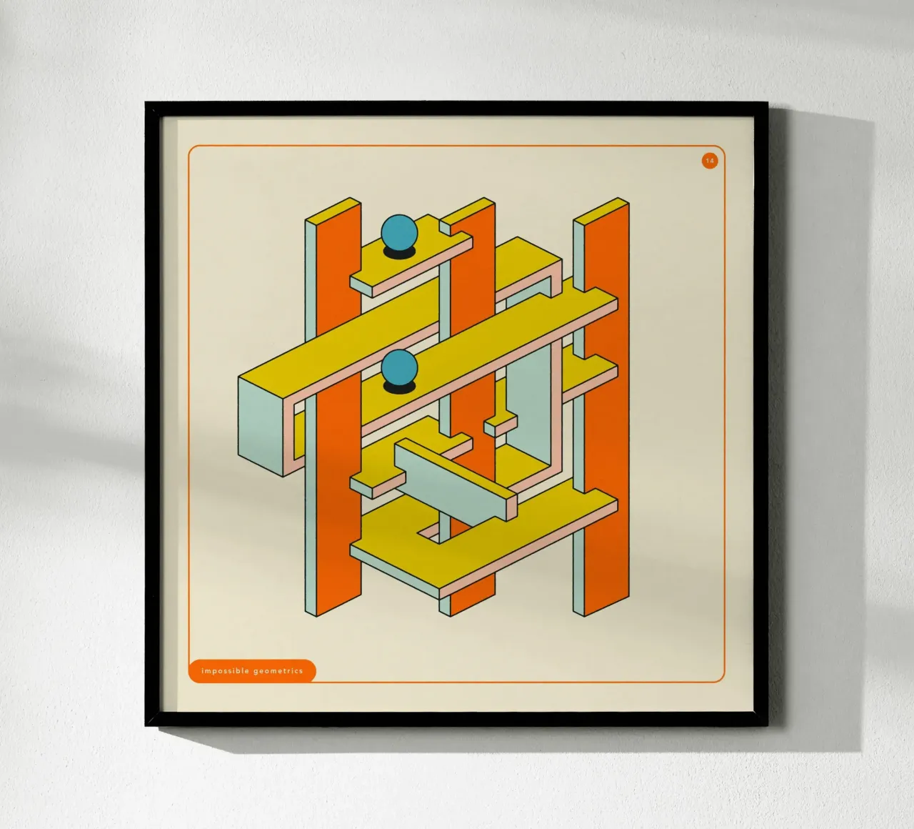 GEOMETRIE IMPOSSIBILI #14 carta hahnemühle da Jazzberry Blue