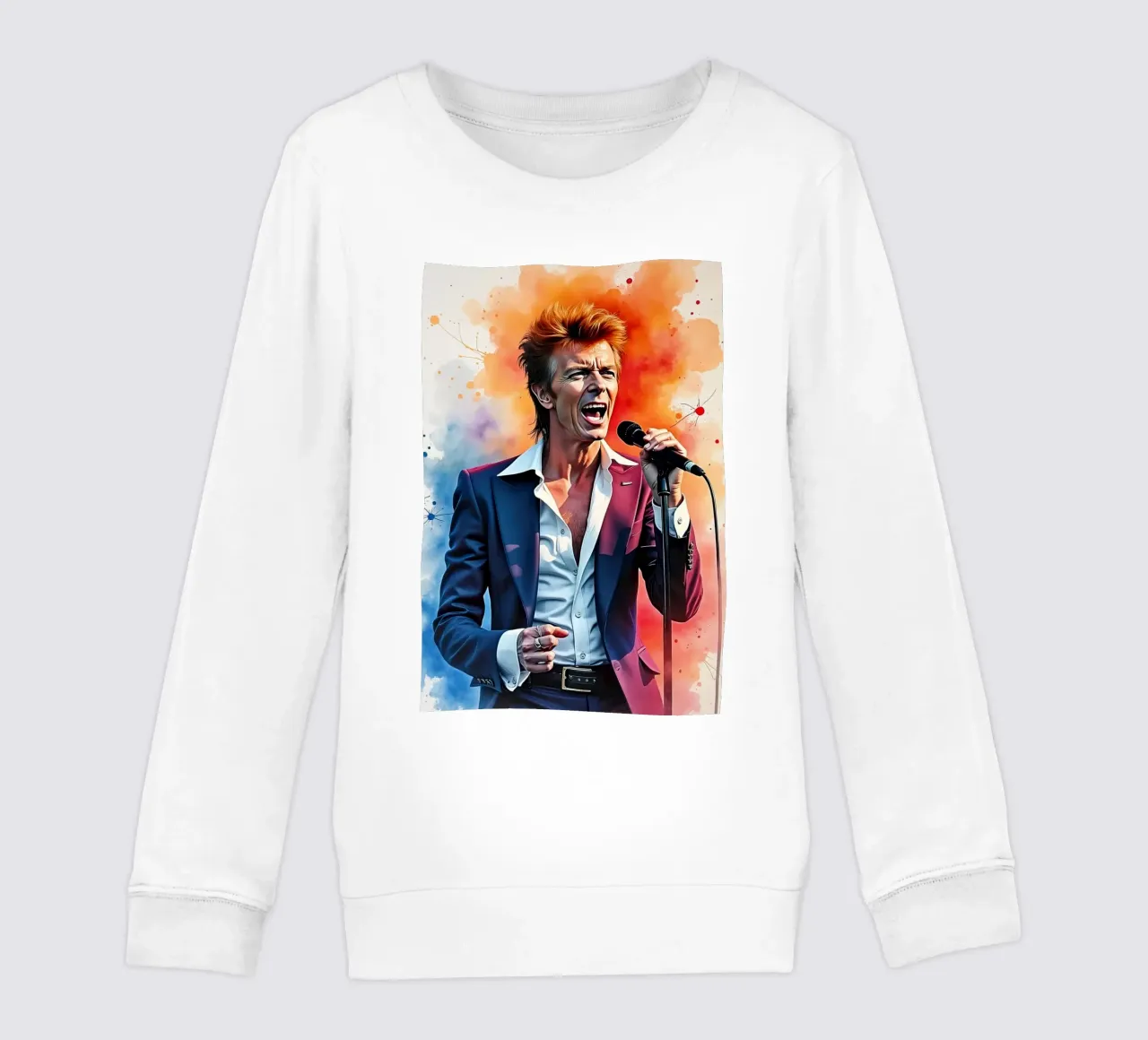 David Bowie in acquerello felpa bambino da ARTVI-SHOP