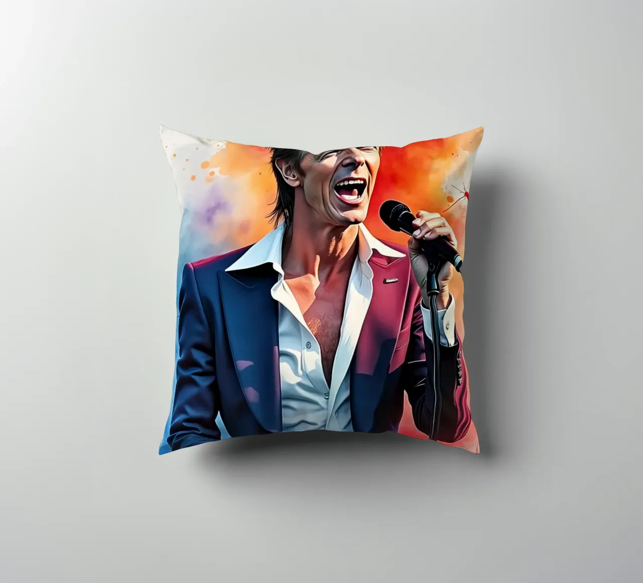 David Bowie in acquerello cuscino da ARTVI-SHOP