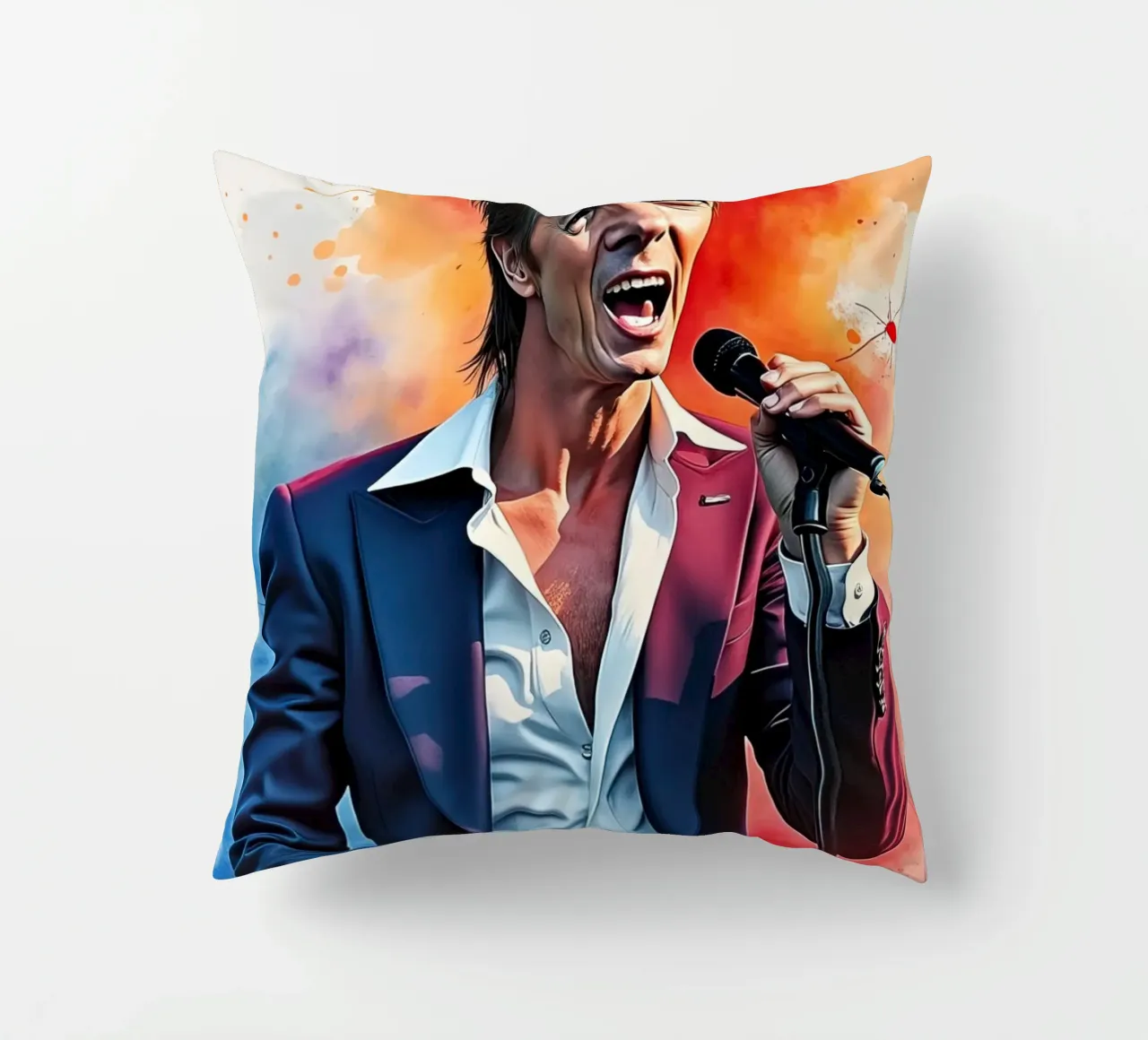 David Bowie in acquerello cuscino da ARTVI-SHOP
