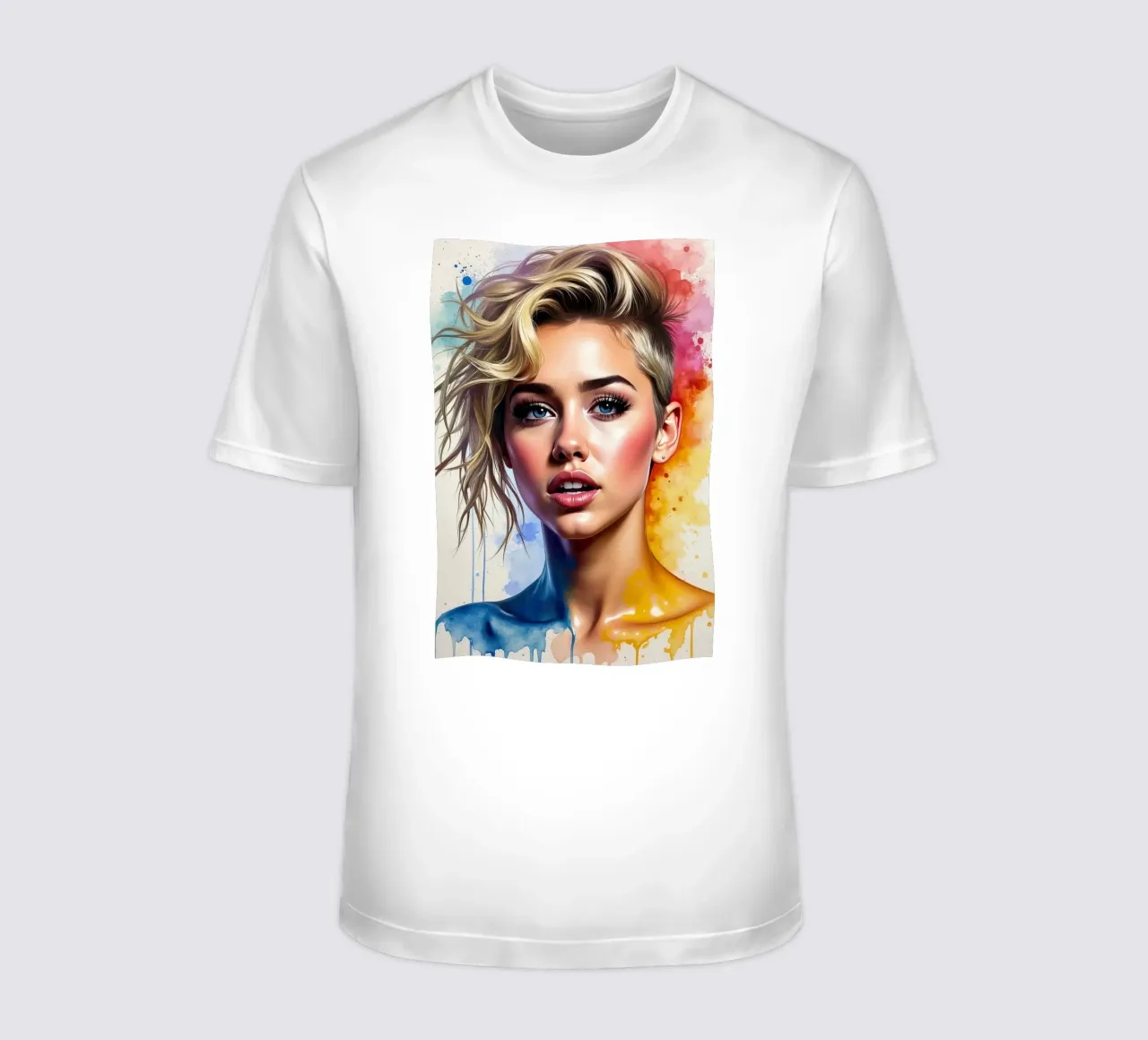 Miley Cyrus in acquerello t-shirt da ARTVI-SHOP