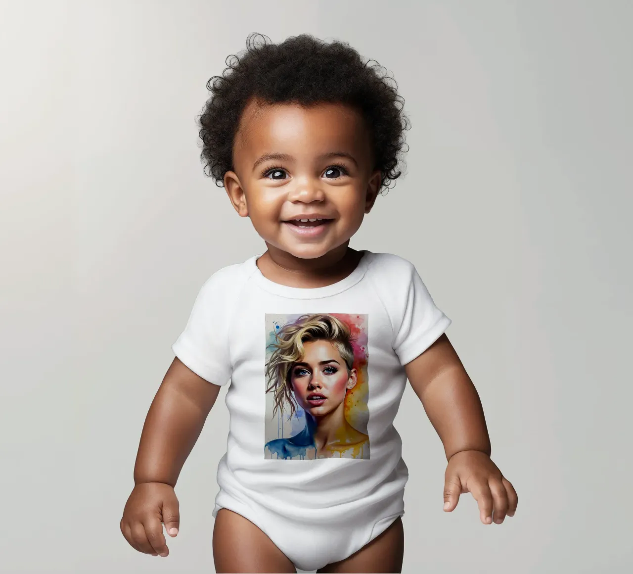 Miley Cyrus in acquerello body neonato maniche corte da ARTVI-SHOP