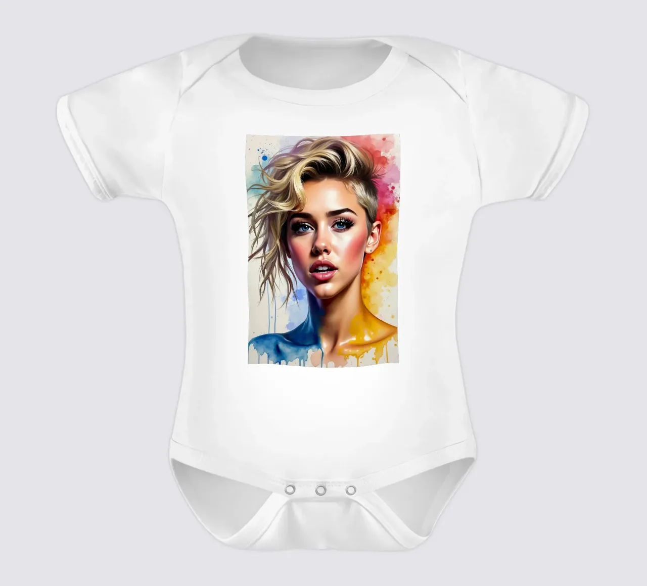 Miley Cyrus in acquerello body neonato maniche corte da ARTVI-SHOP