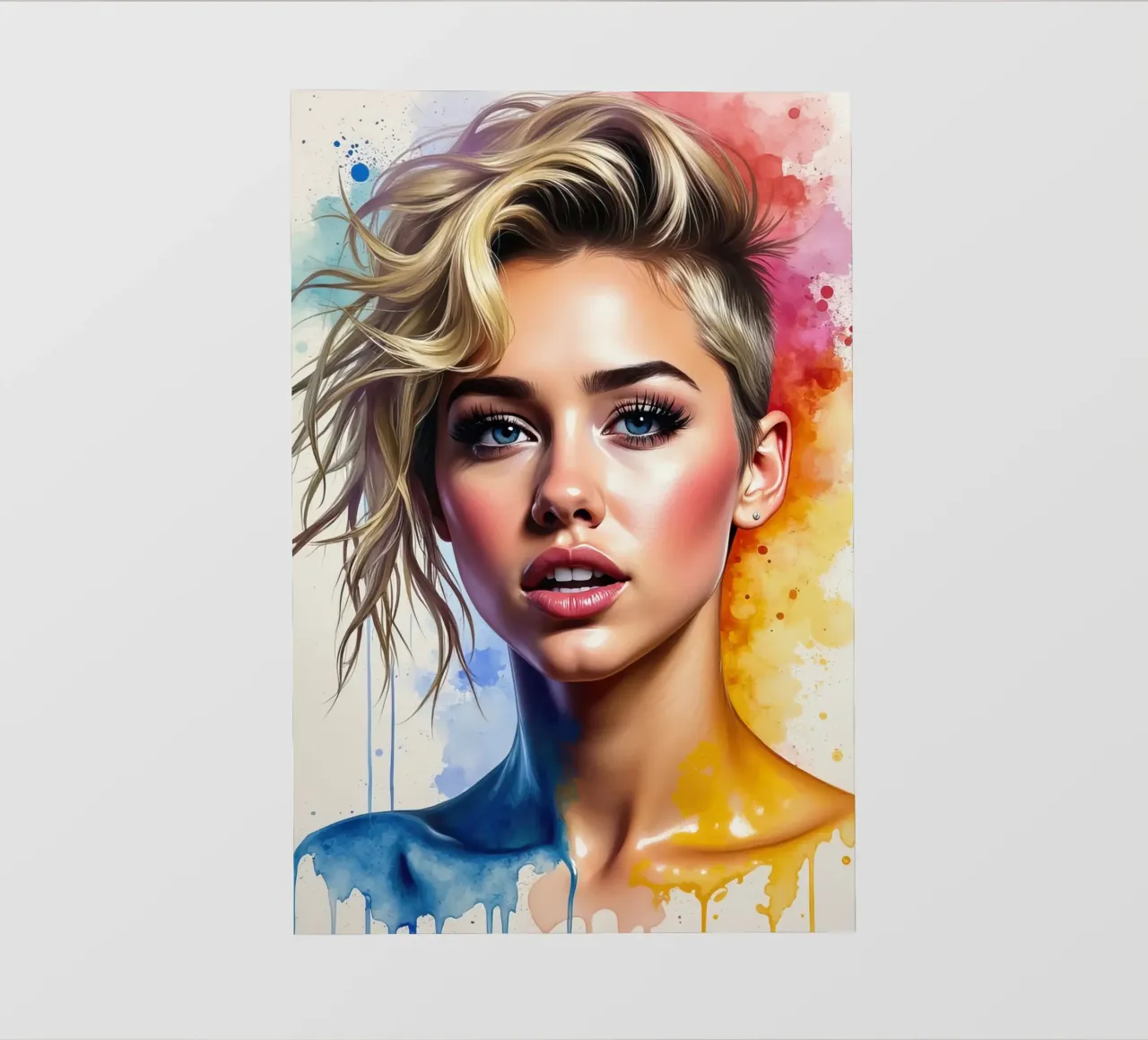 Miley Cyrus in acquerello pellicola backlit da ARTVI-SHOP
