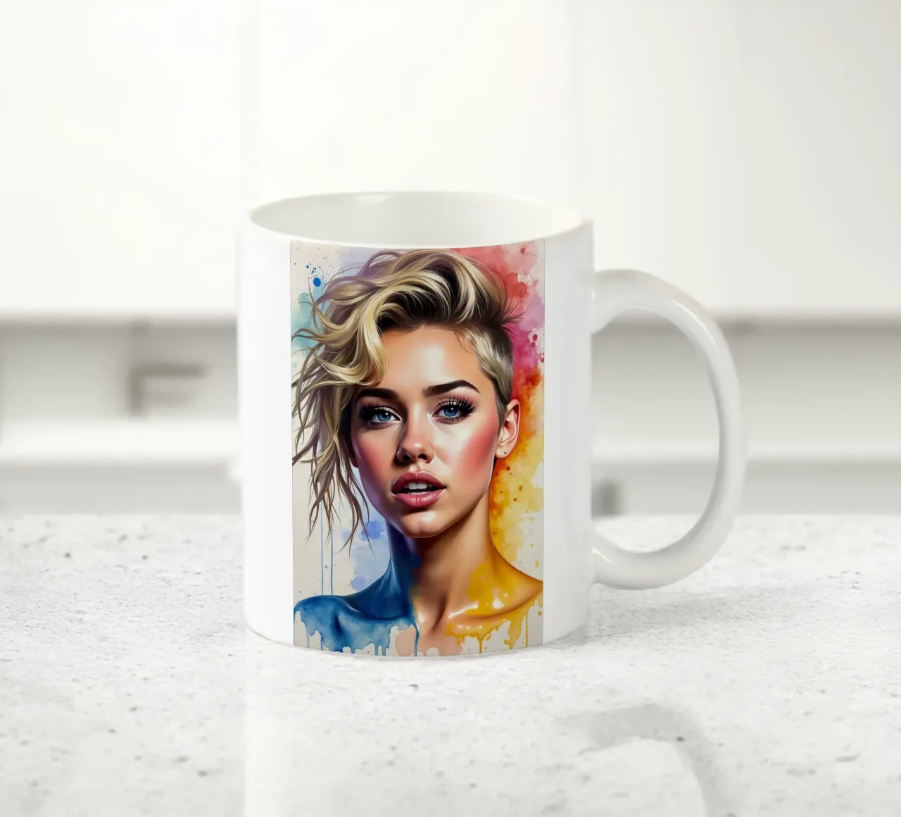 Miley Cyrus in acquerello tazza in ceramica da ARTVI-SHOP