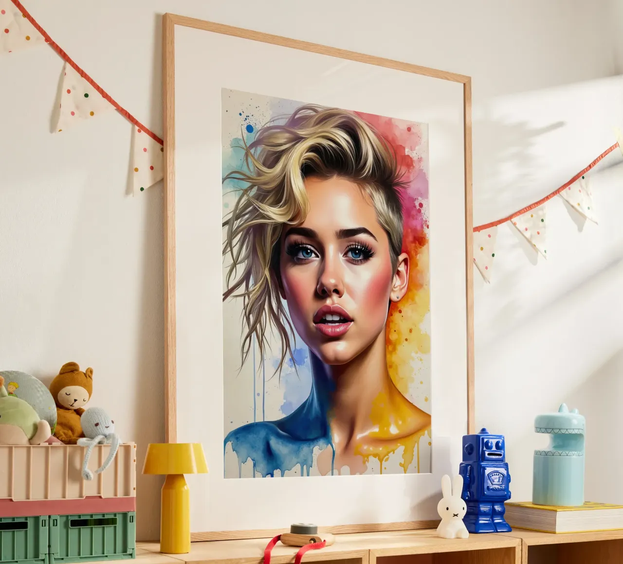 Miley Cyrus in acquerello carta hahnemühle da ARTVI-SHOP