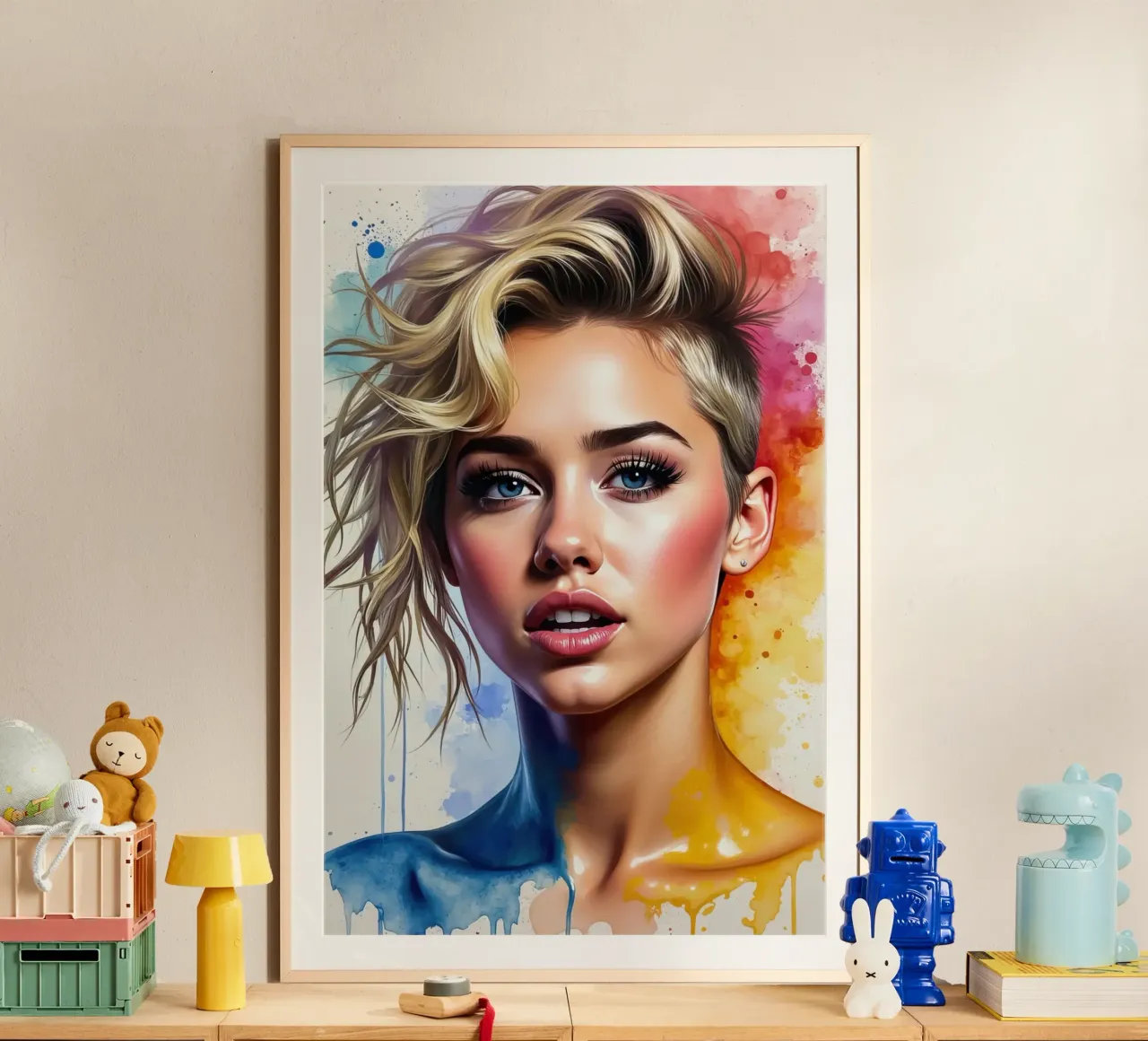 Miley Cyrus in acquerello carta hahnemühle da ARTVI-SHOP