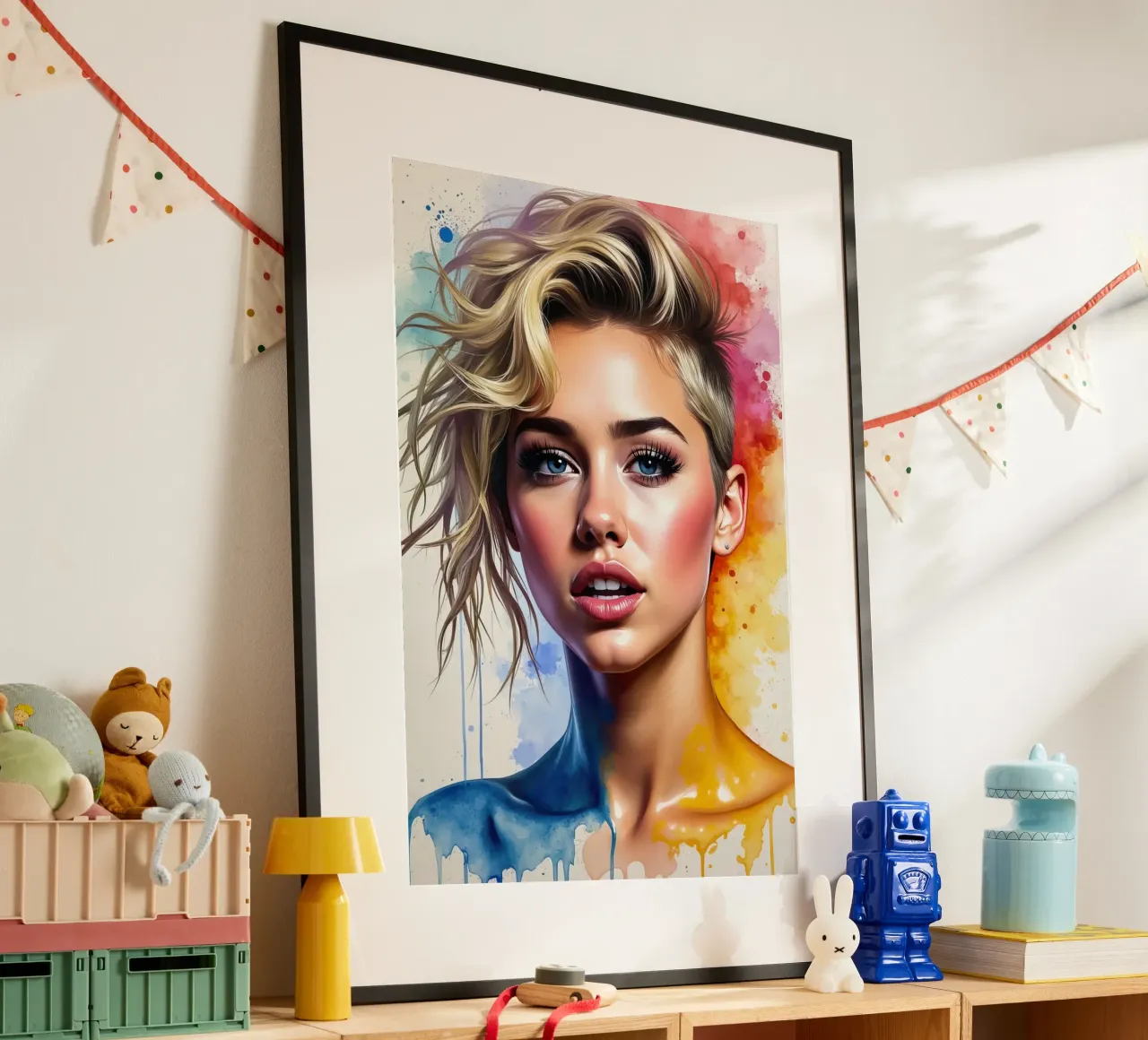Miley Cyrus in acquerello carta hahnemühle da ARTVI-SHOP