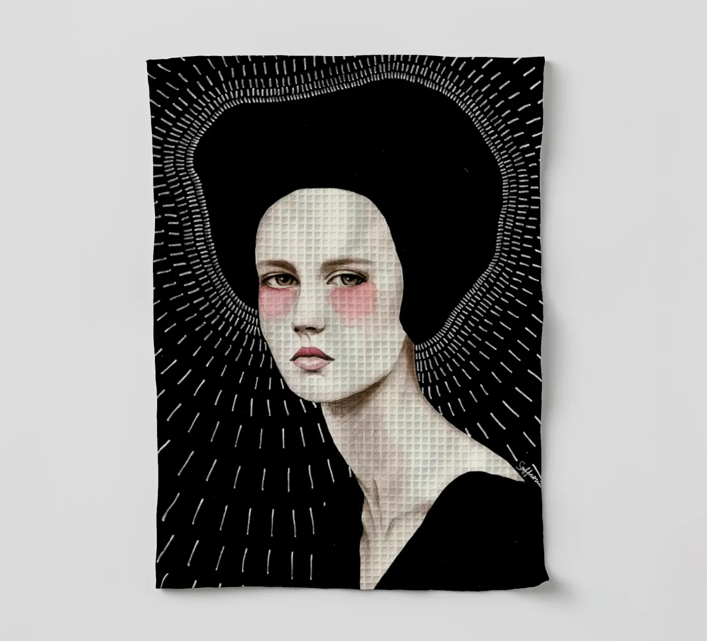 Freda tea towel by Sofia Bonati