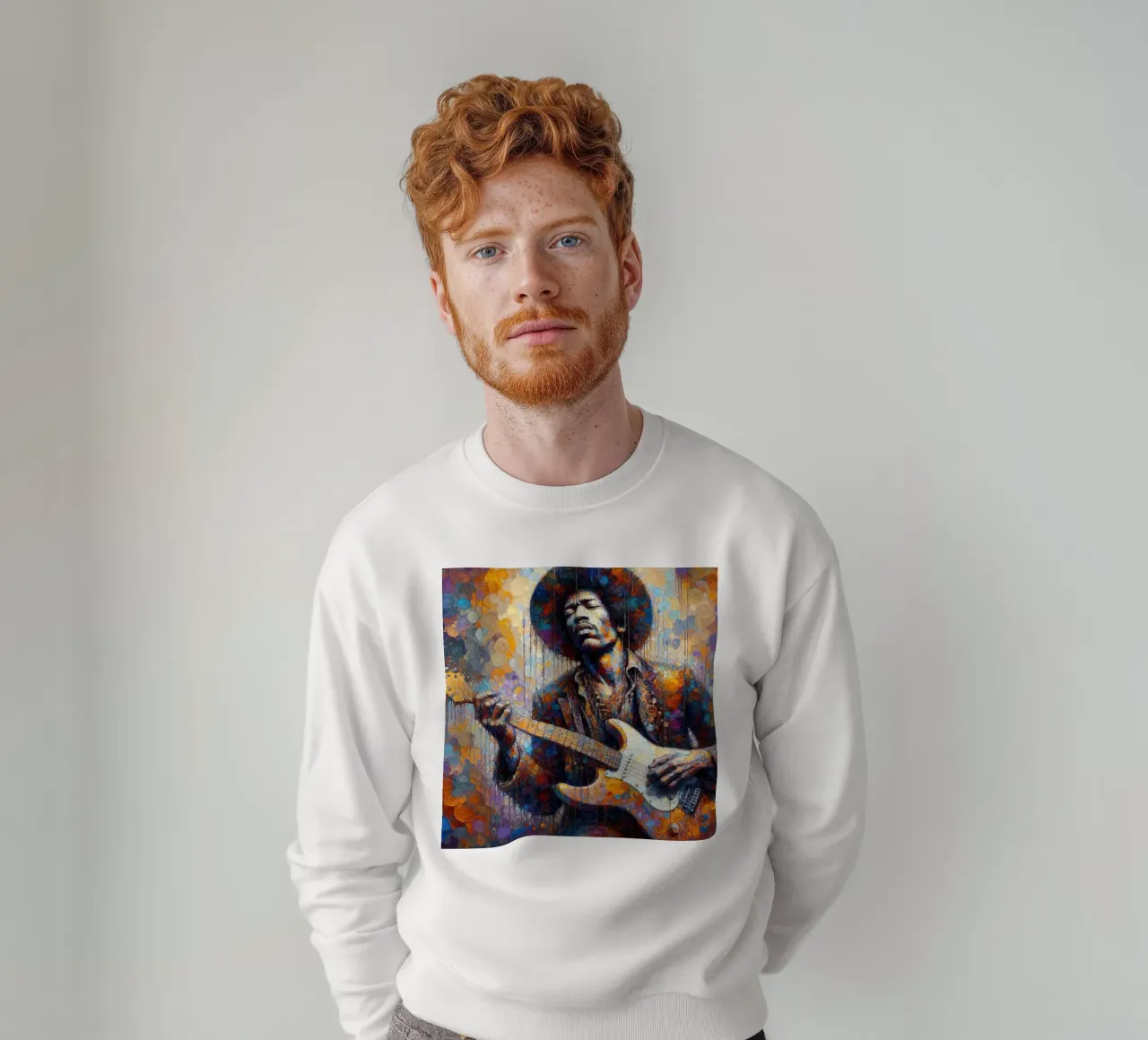JImi Hendrix with intricate colors sweatshirt by 🎁 NOBELART