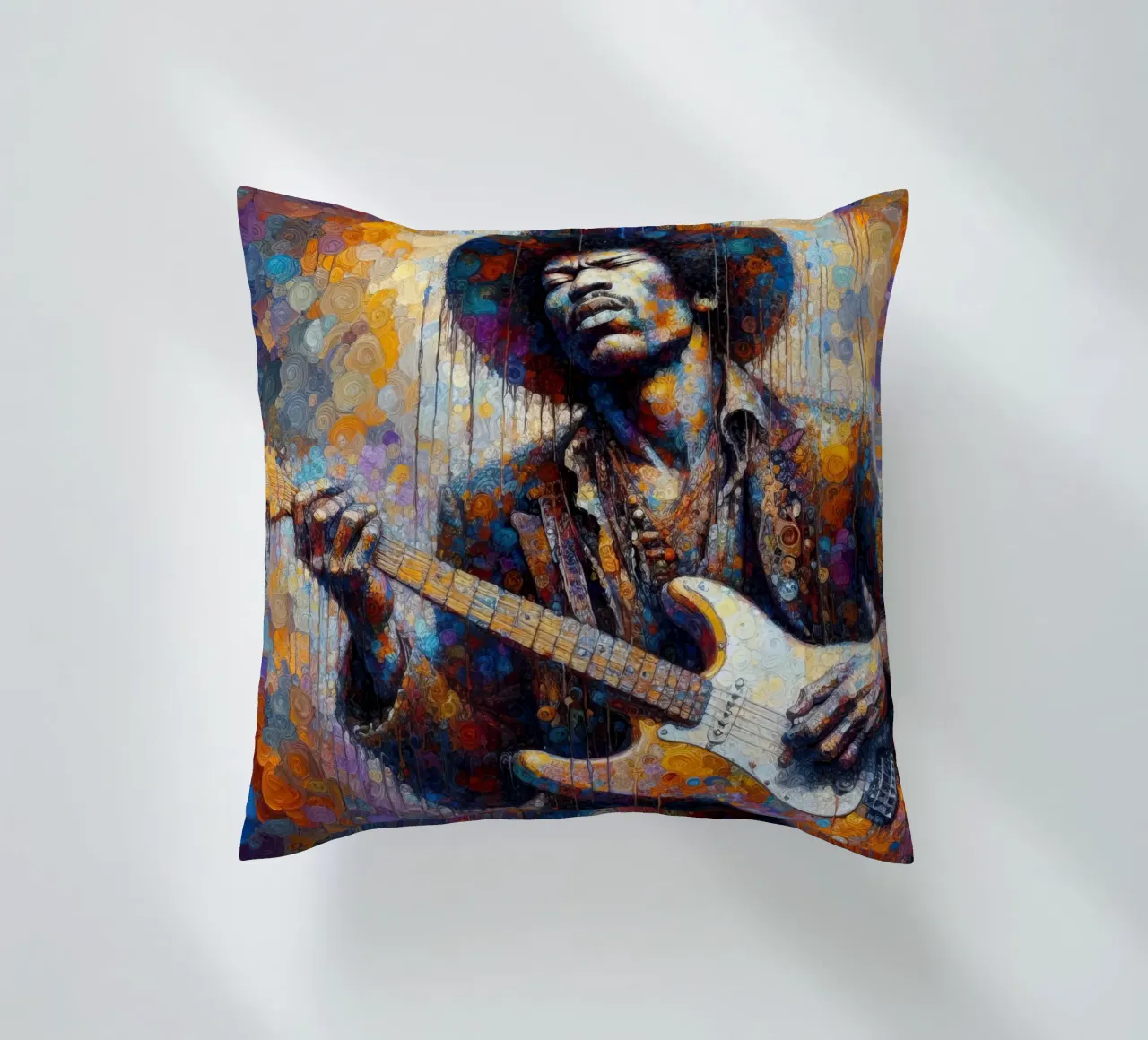 JImi Hendrix con colori intricati cuscino da ARTVI-SHOP