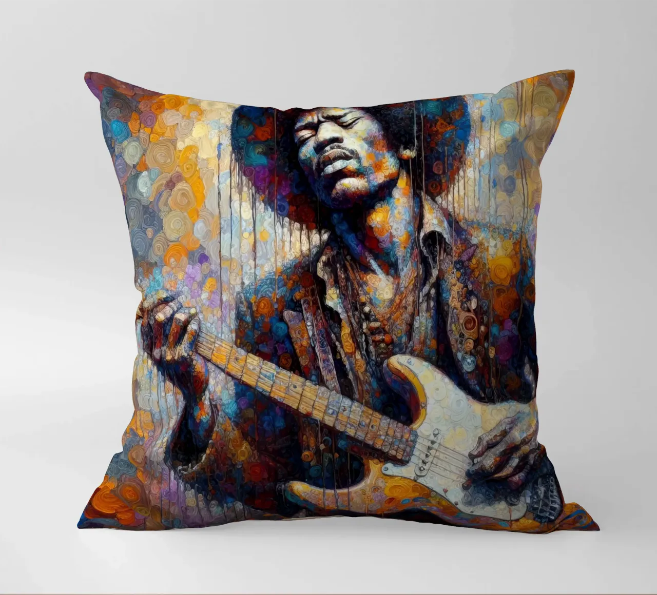 JImi Hendrix con colori intricati cuscino da ARTVI-SHOP