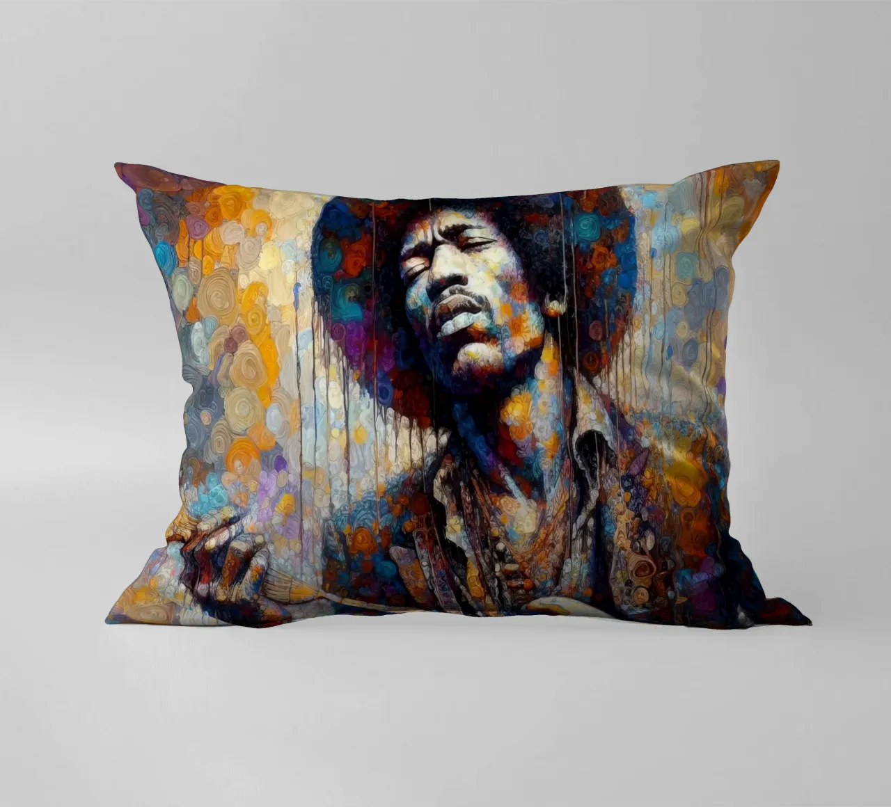 JImi Hendrix con colori intricati cuscino da ARTVI-SHOP