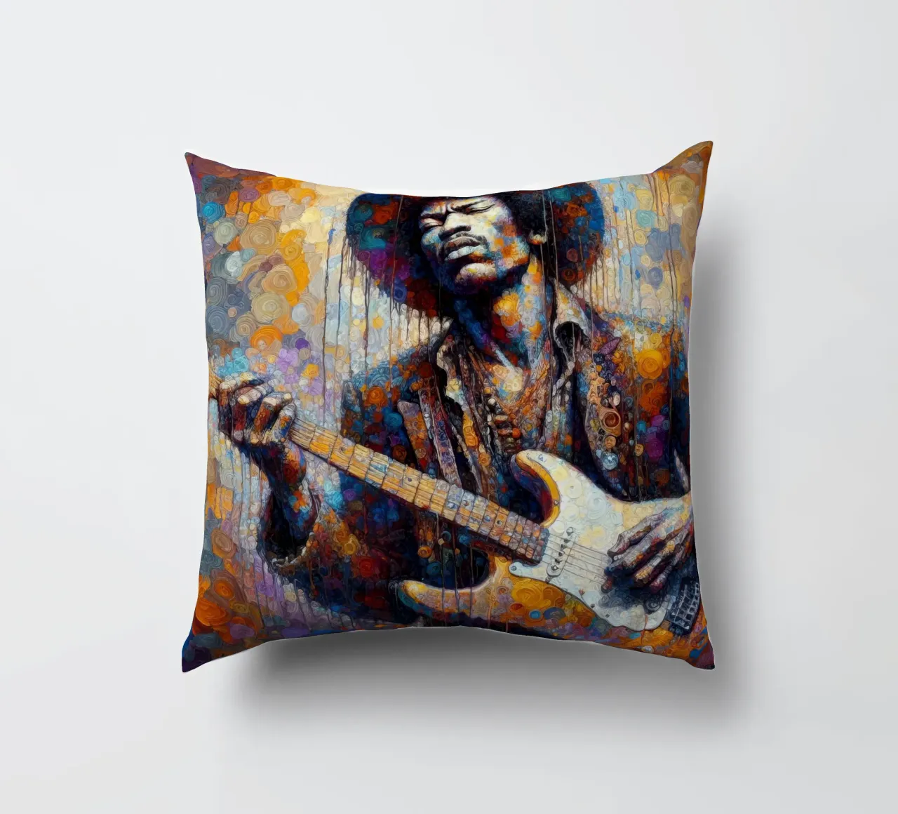 JImi Hendrix con colori intricati cuscino da ARTVI-SHOP
